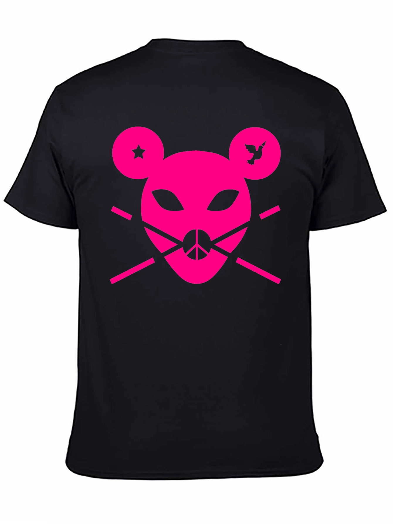 Peace Punk Graphic Tee - Black Cotton T-Shirt