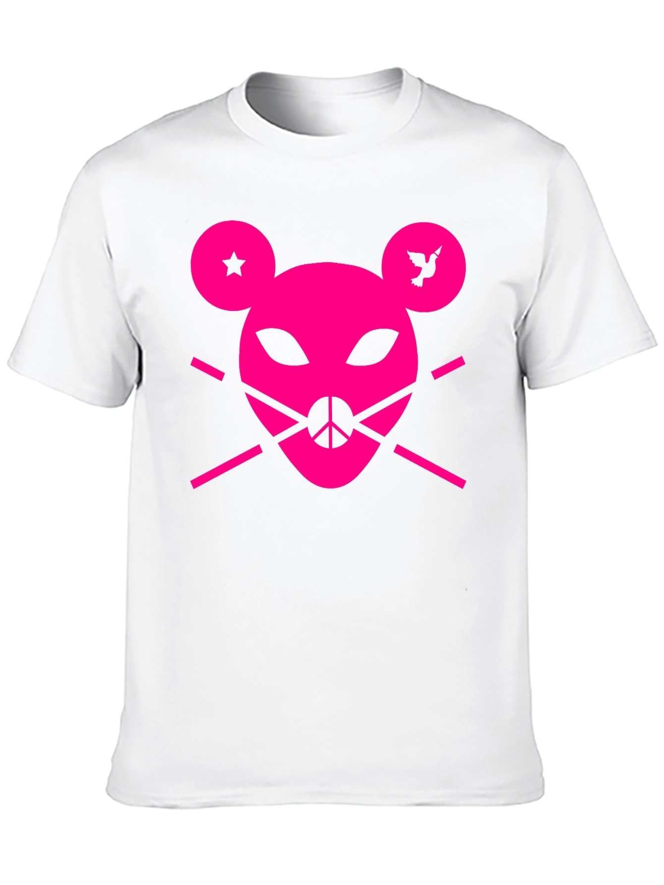 Peace Punk Graphic Tee - Black Cotton T-Shirt