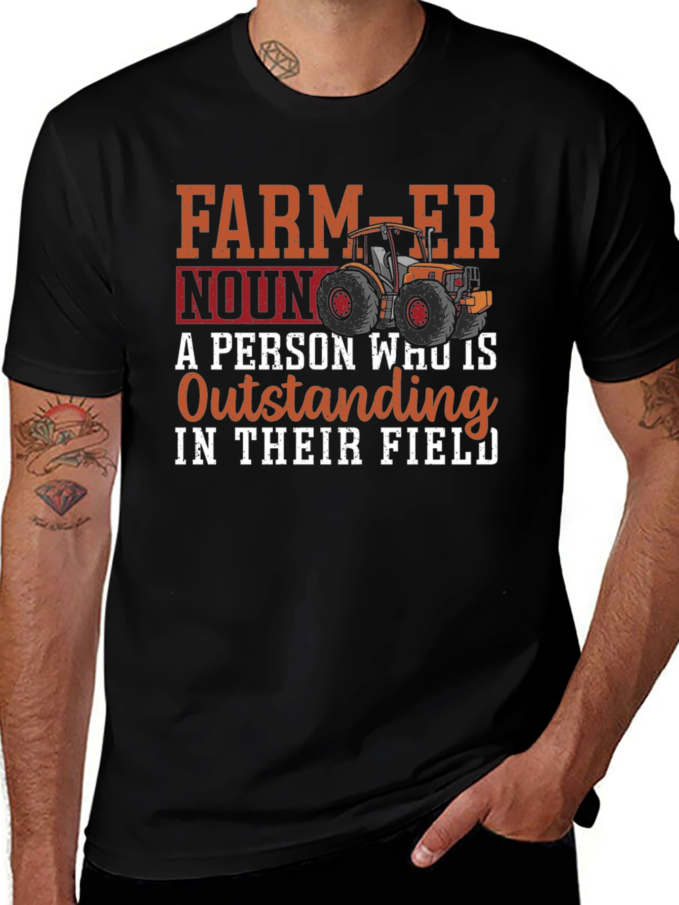 Farmer Definition Black T-Shirt