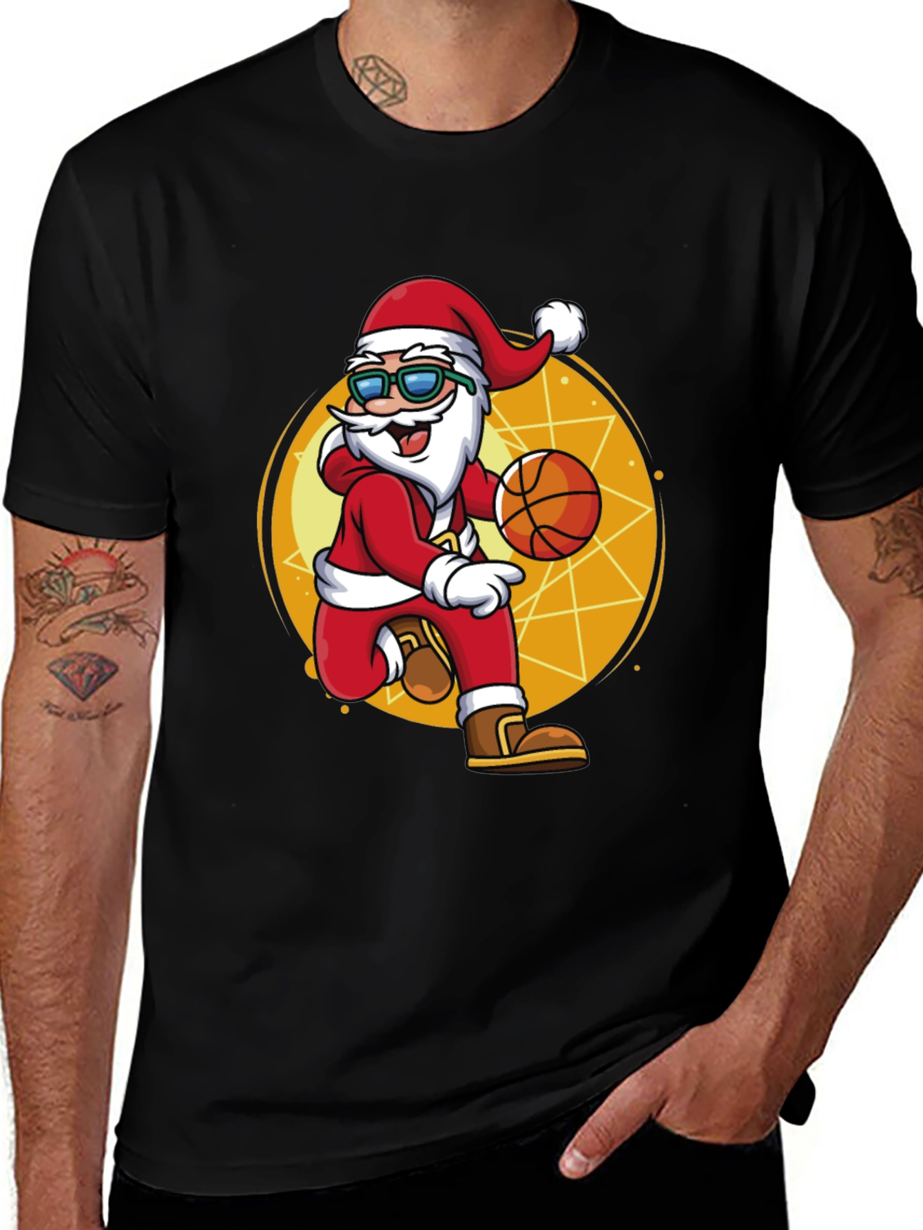 Santa Claus Basketball T-Shirt