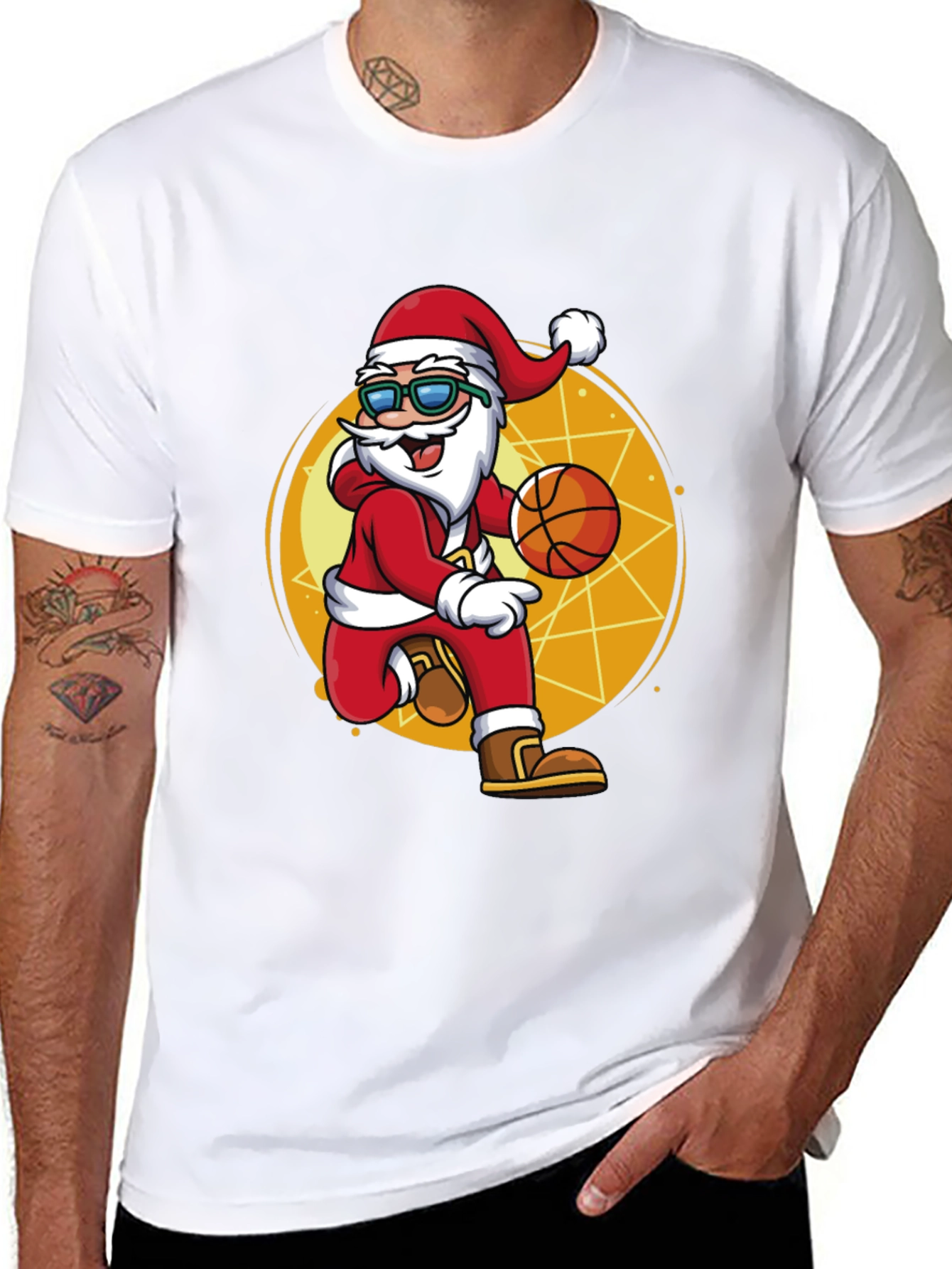 Santa Claus Basketball T-Shirt