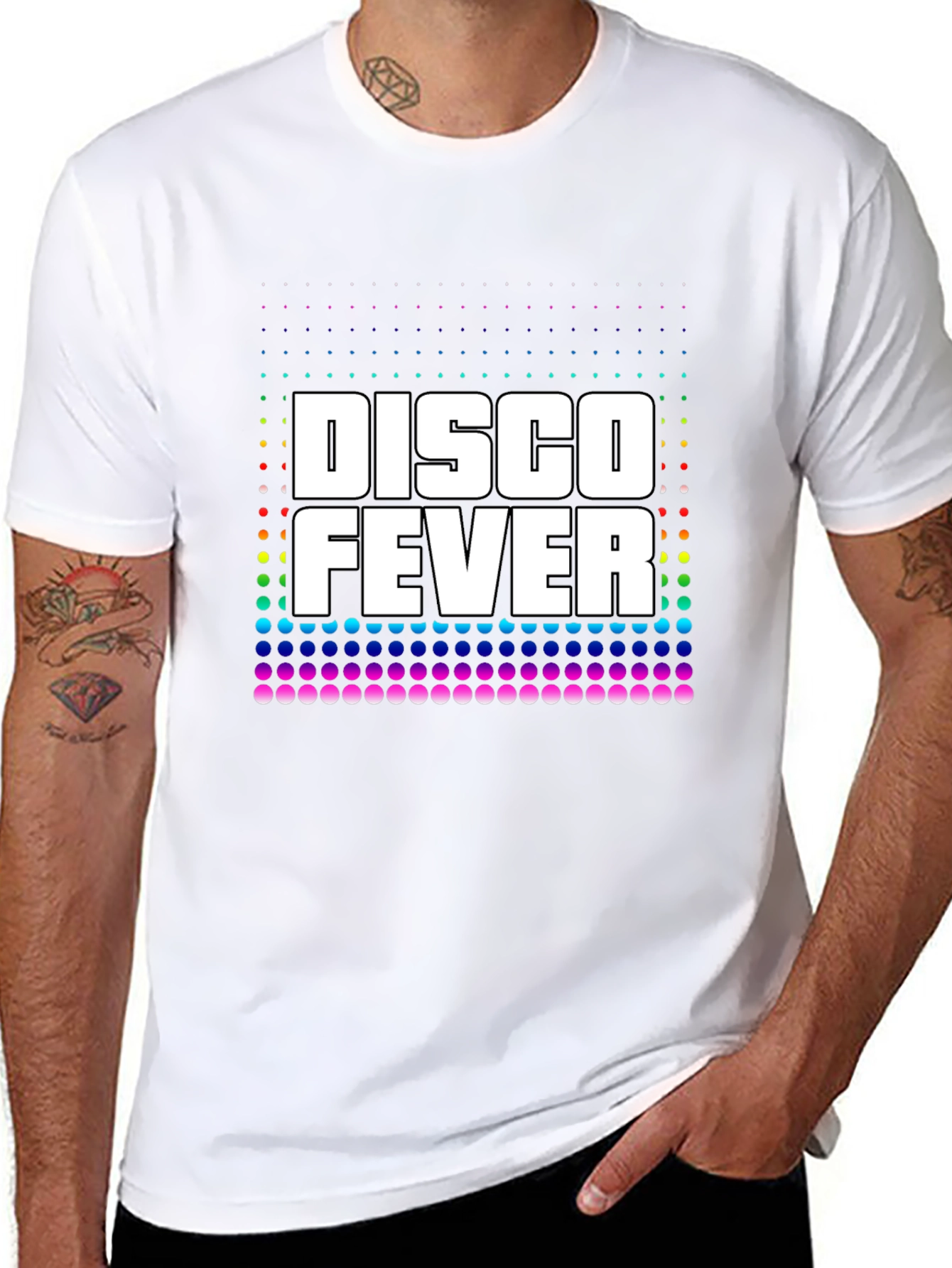 Disco Fever Graphic Print Black T-Shirt