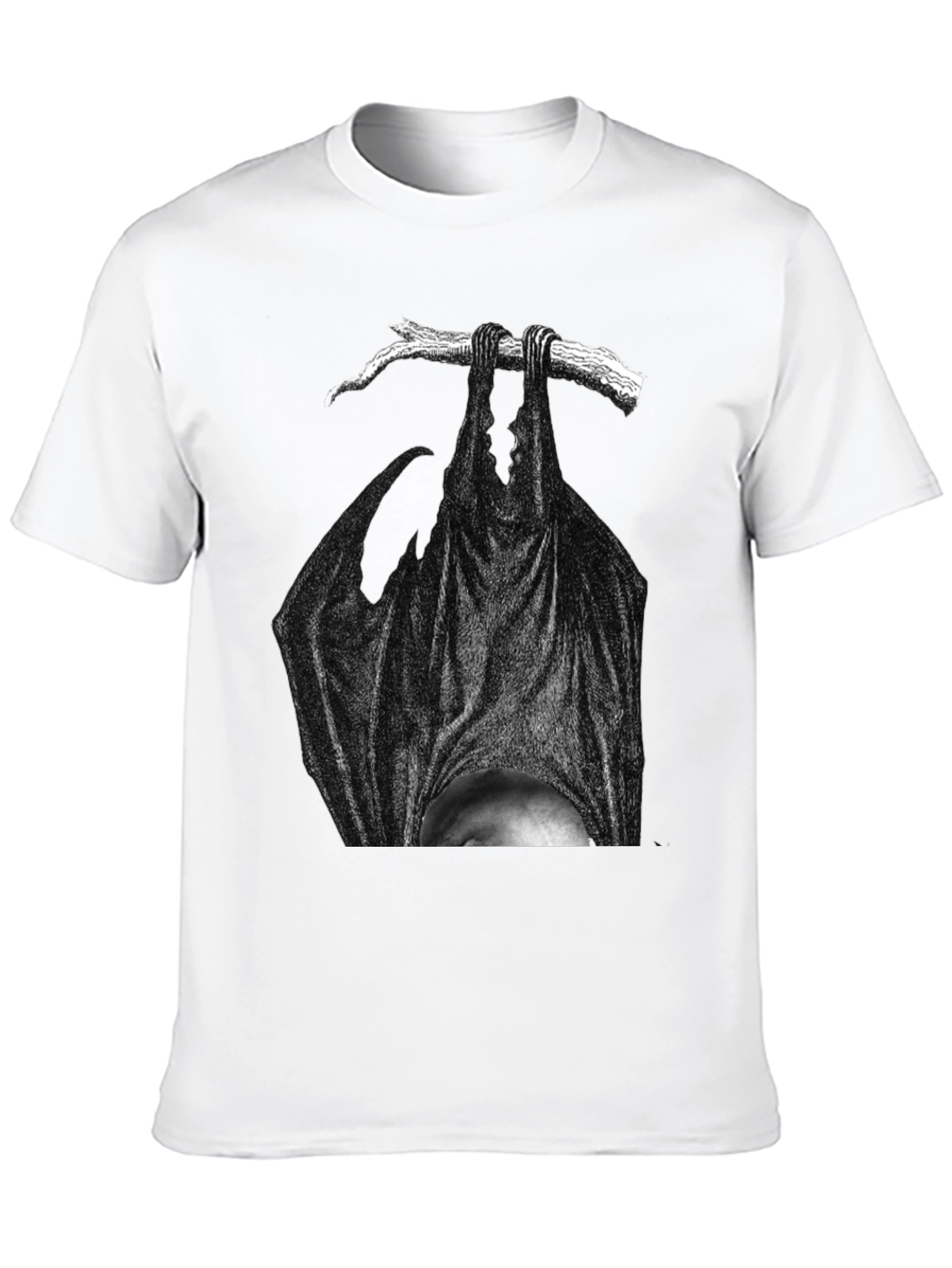 Hanging Bat Graphic Tee - Dark Humor T-Shirt