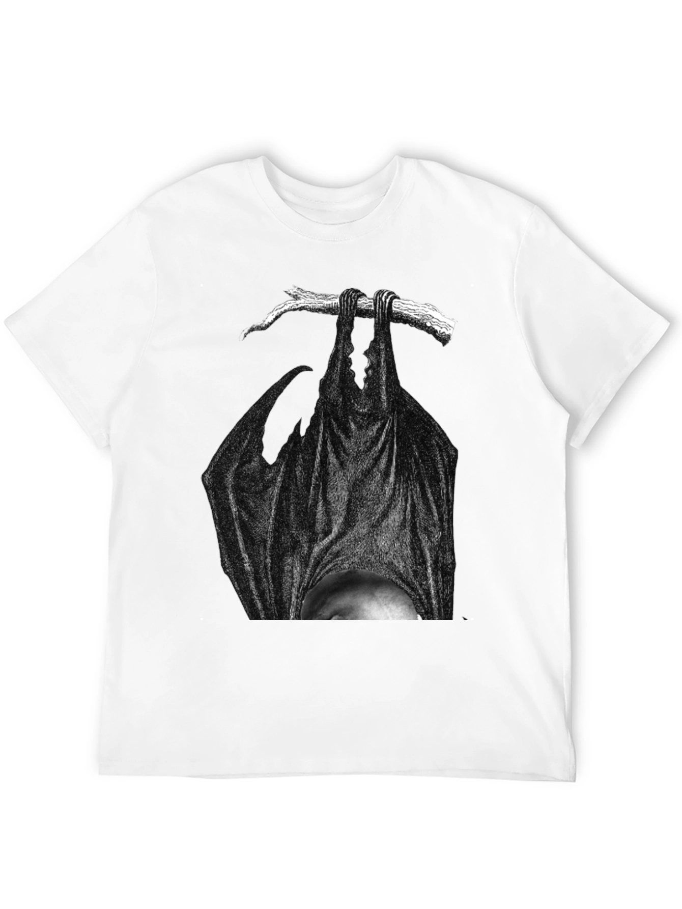 Hanging Bat Graphic Tee - Dark Humor T-Shirt