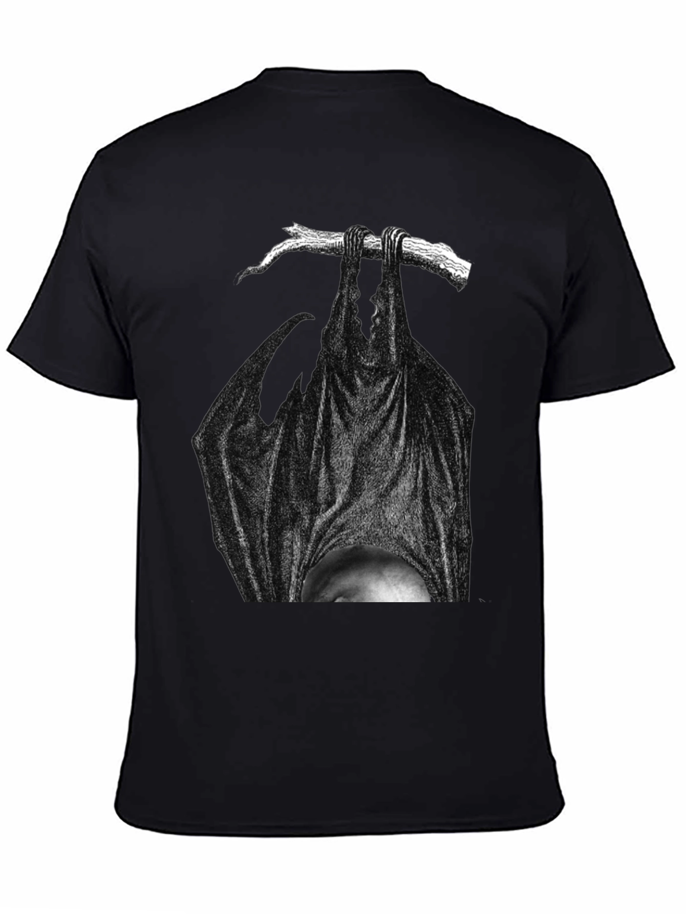Hanging Bat Graphic Tee - Dark Humor T-Shirt