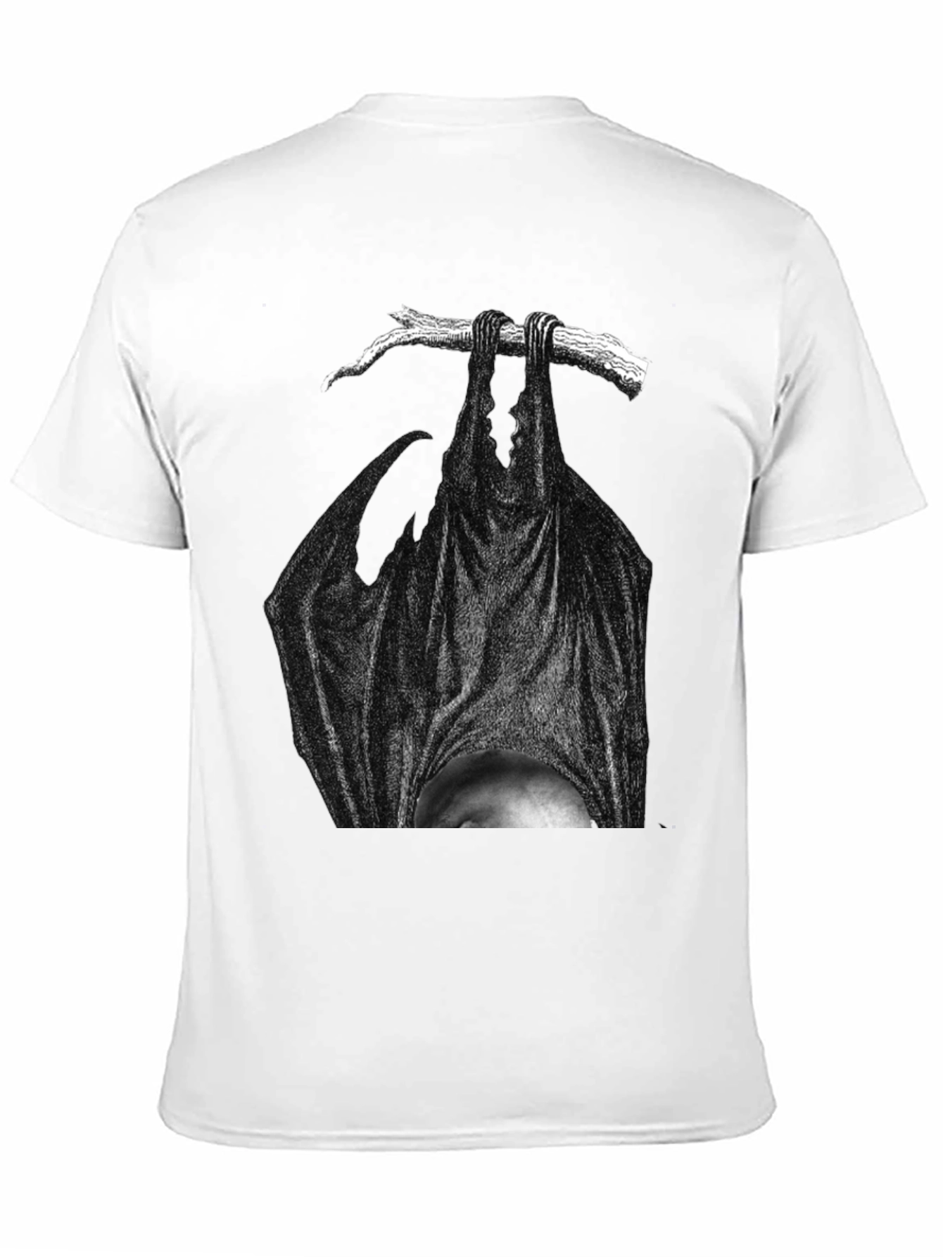 Hanging Bat Graphic Tee - Dark Humor T-Shirt