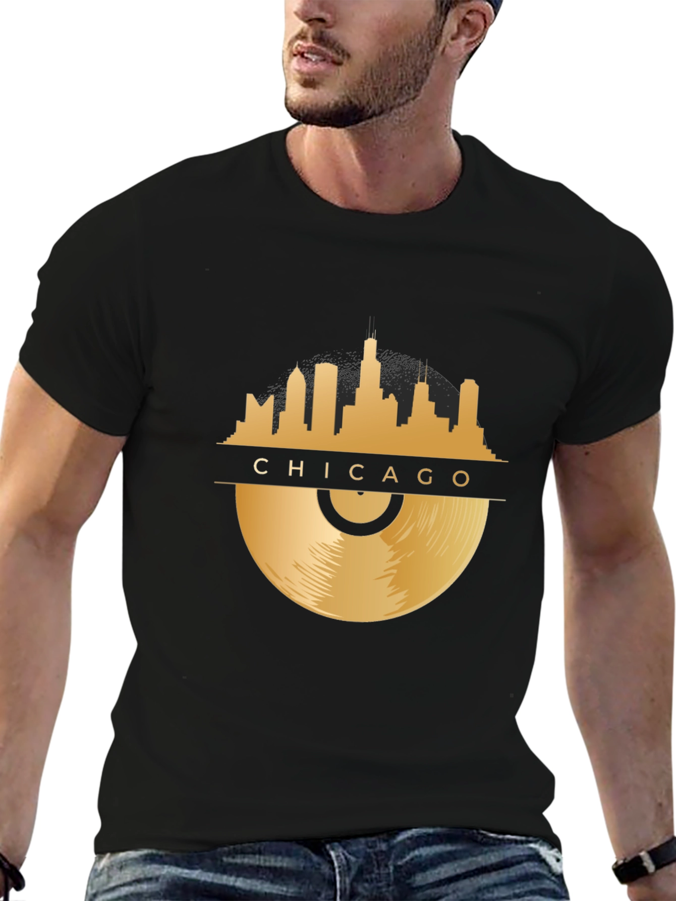 Chicago Skyline Record T-Shirt