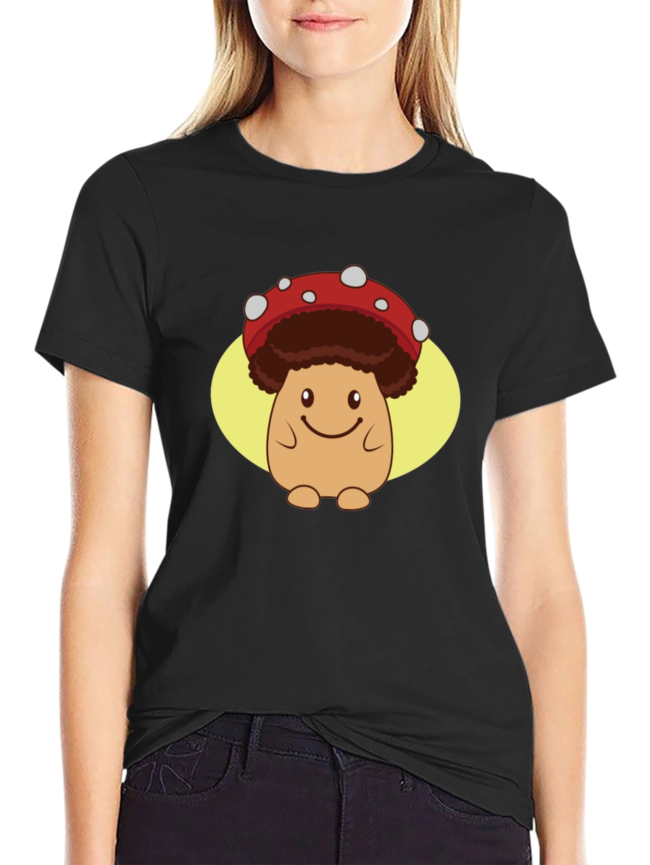 Mushroom Character Graphic T-Shirt