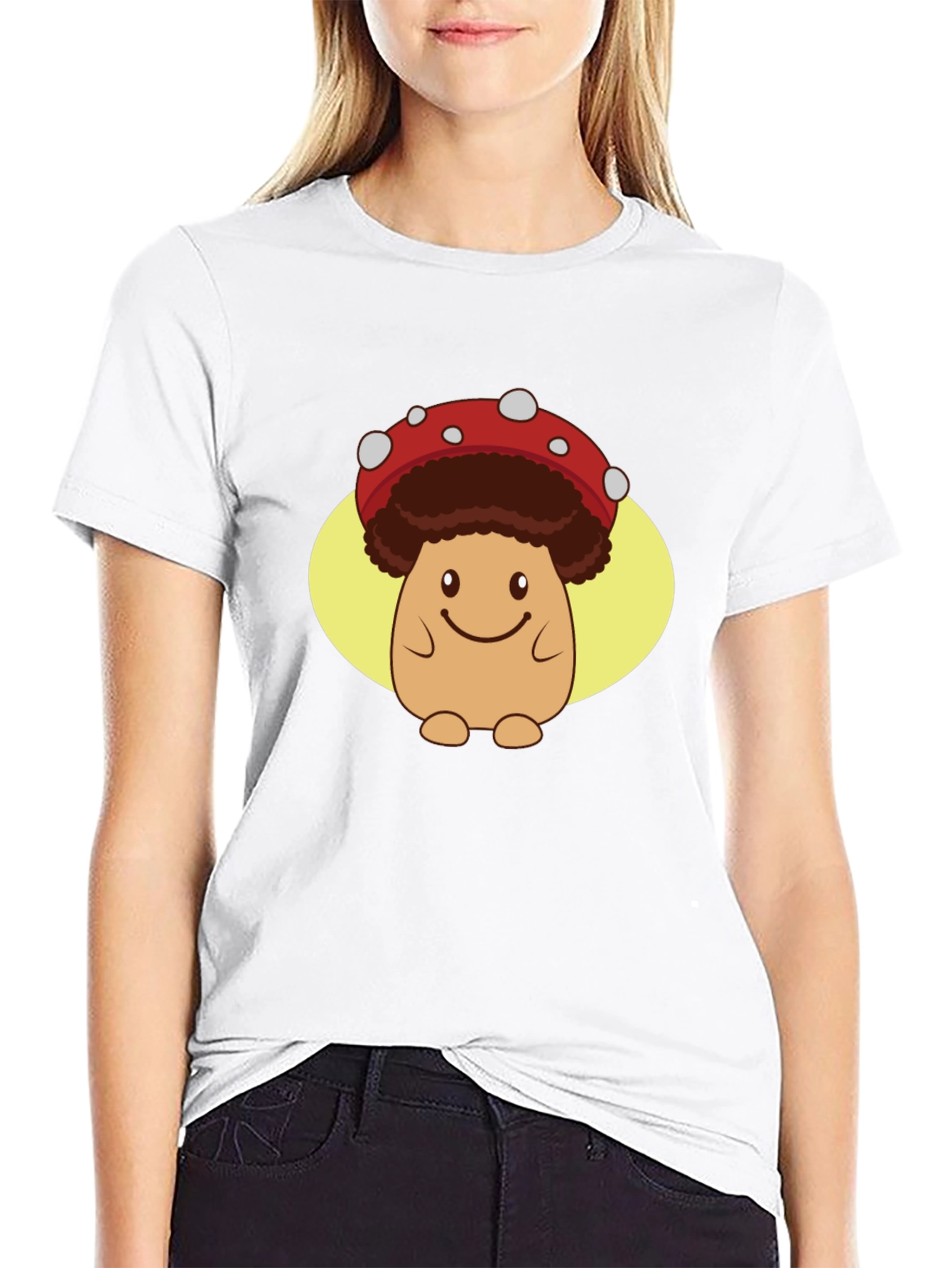 Mushroom Character Graphic T-Shirt