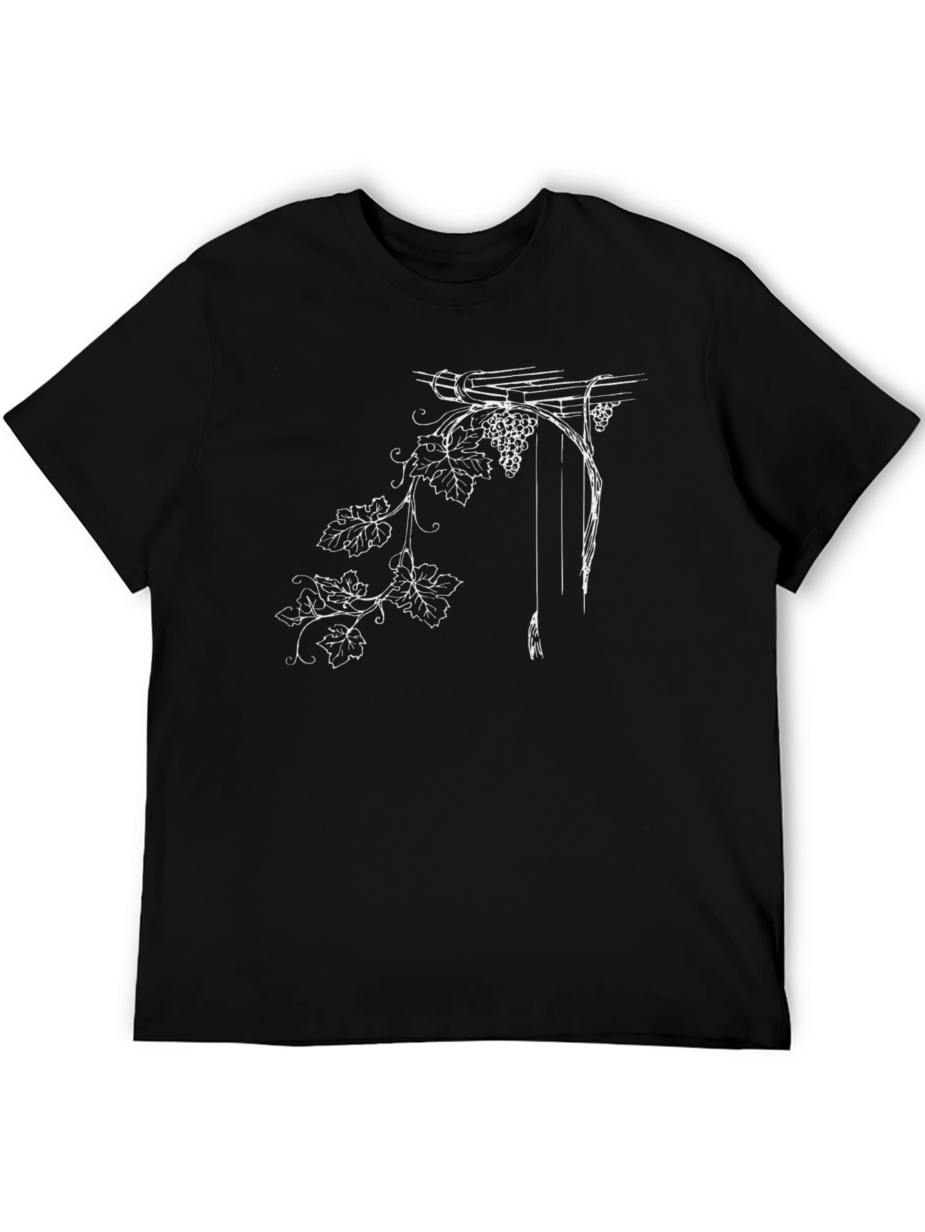 Grapes Vine Graphic T-Shirt - Stylish Black Tee