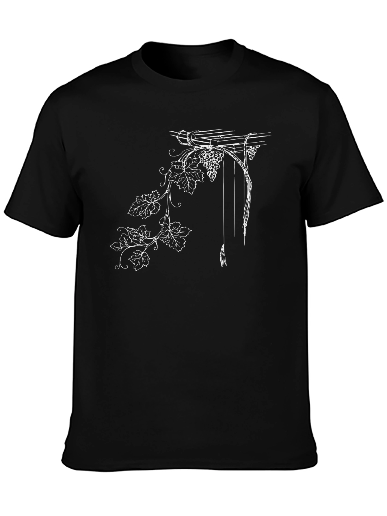 Grapes Vine Graphic T-Shirt - Stylish Black Tee