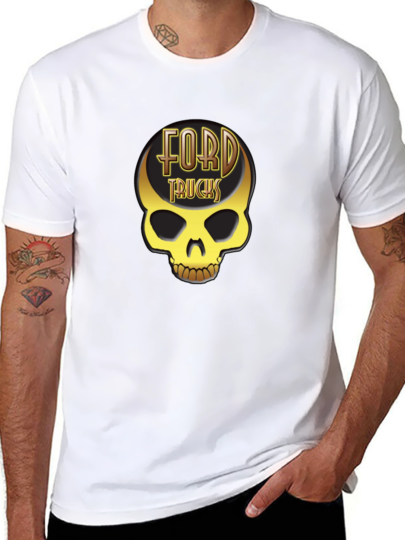 Ford Trucks Skull T-Shirt - Golden Graphic Tee