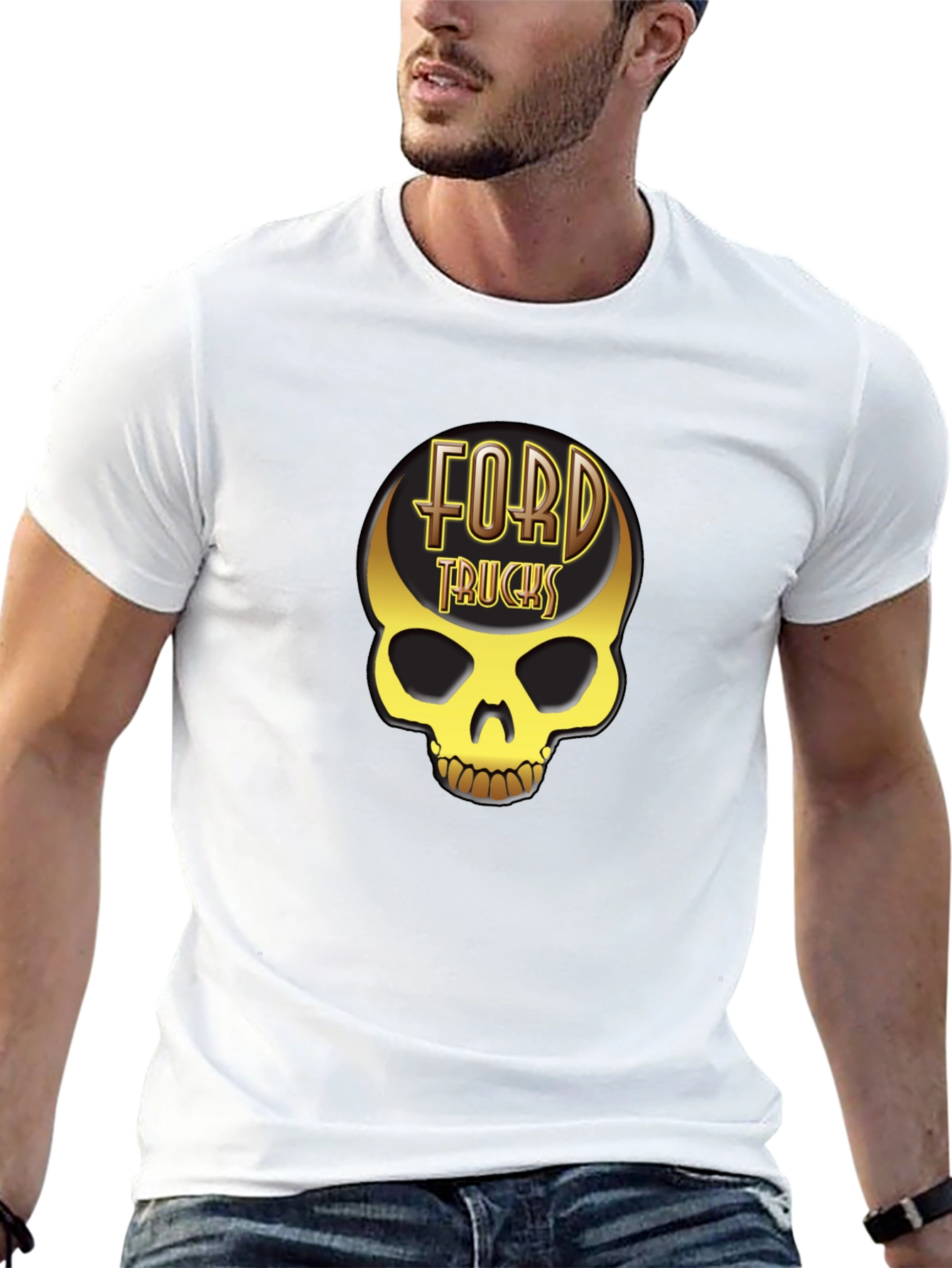 Ford Trucks Skull T-Shirt - Golden Graphic Tee
