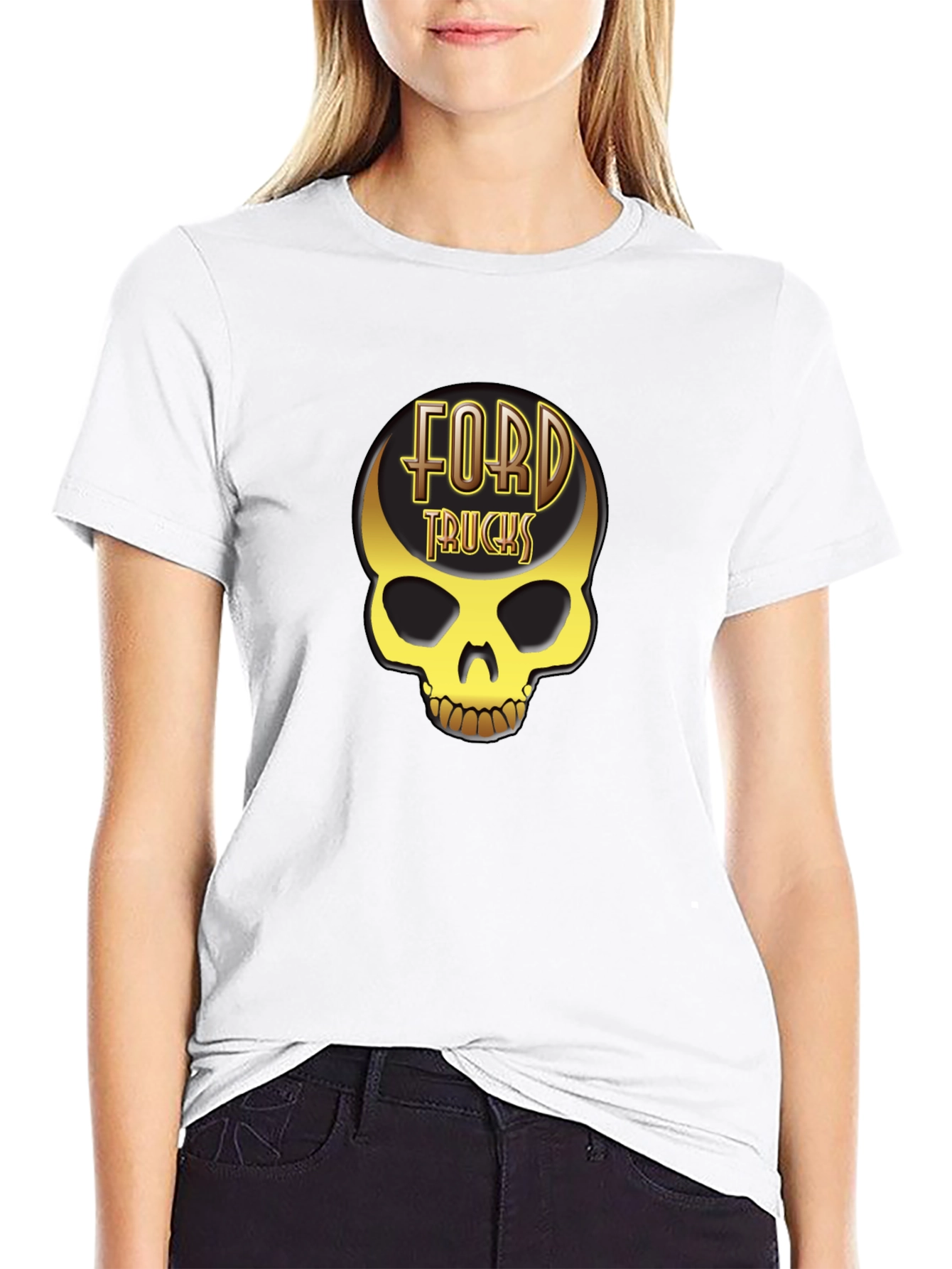 Ford Trucks Skull T-Shirt - Golden Graphic Tee