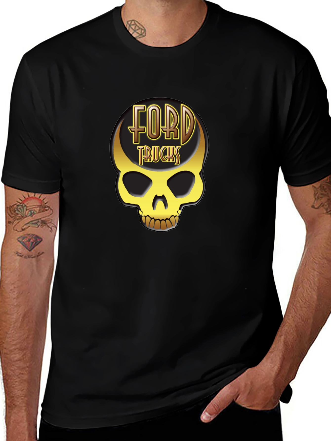 Ford Trucks Skull T-Shirt - Golden Graphic Tee