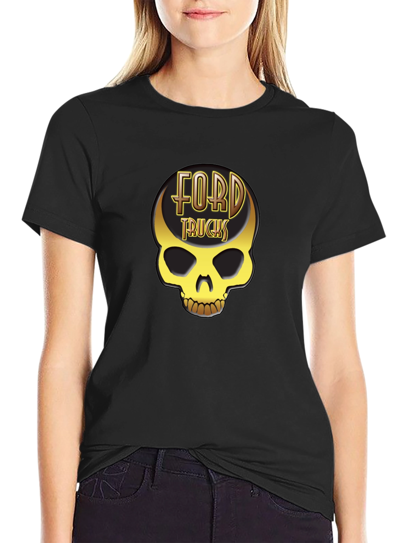 Ford Trucks Skull T-Shirt - Golden Graphic Tee