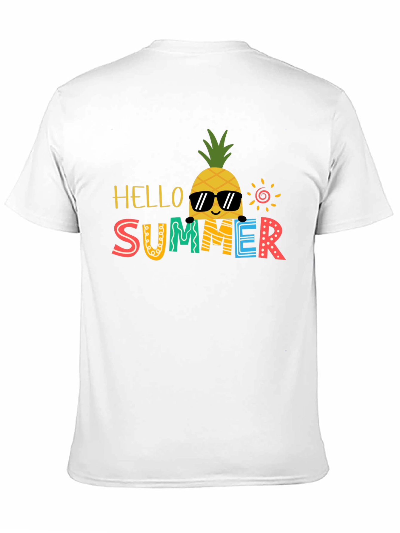 Summer Pineapple Graphic Tee - Black Cotton Blend