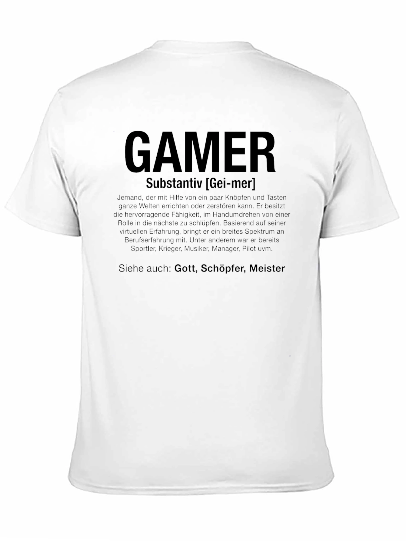 Gamer Definition T-Shirt - Black Casual Tee