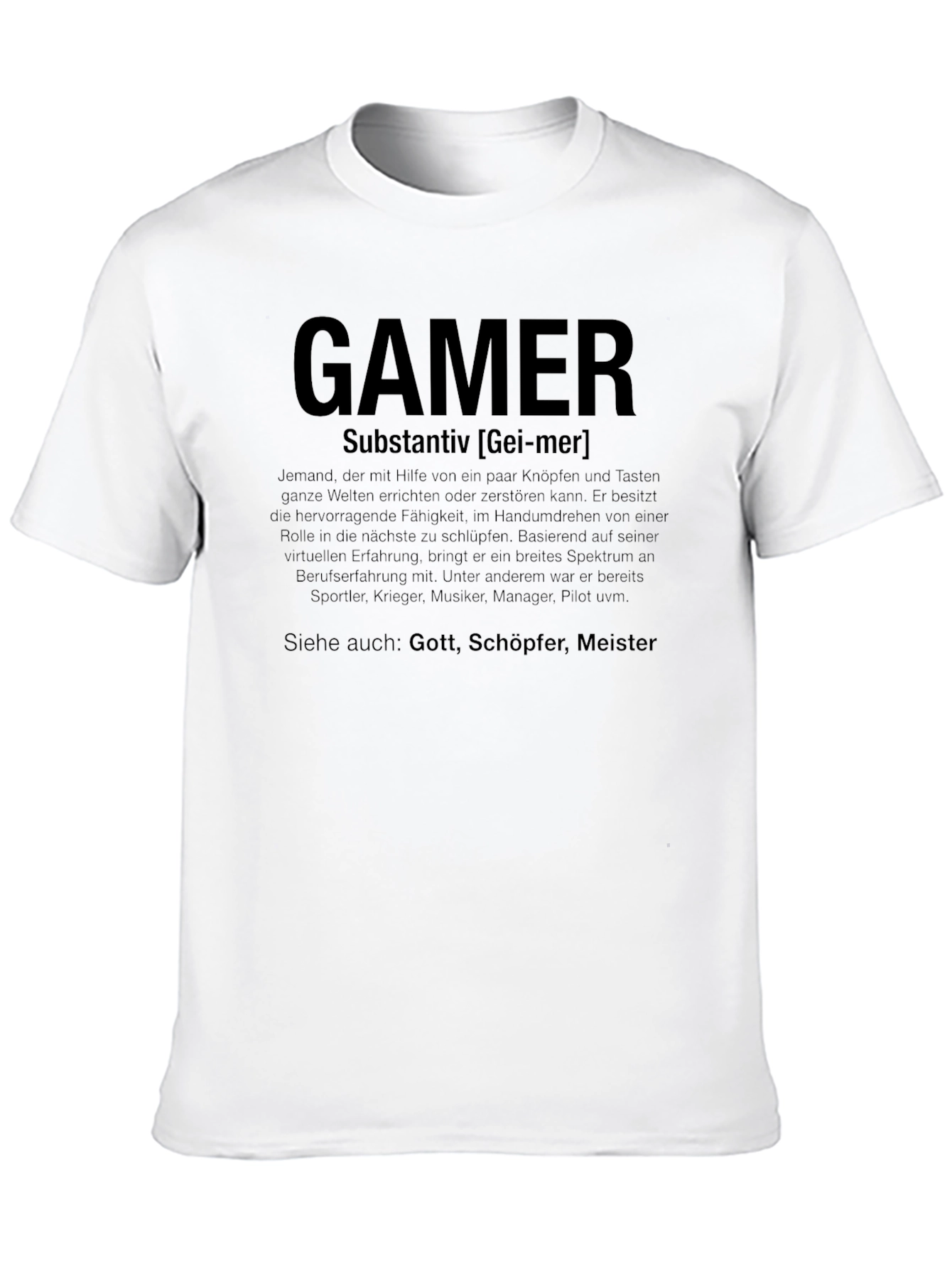 Gamer Definition T-Shirt - Black Casual Tee