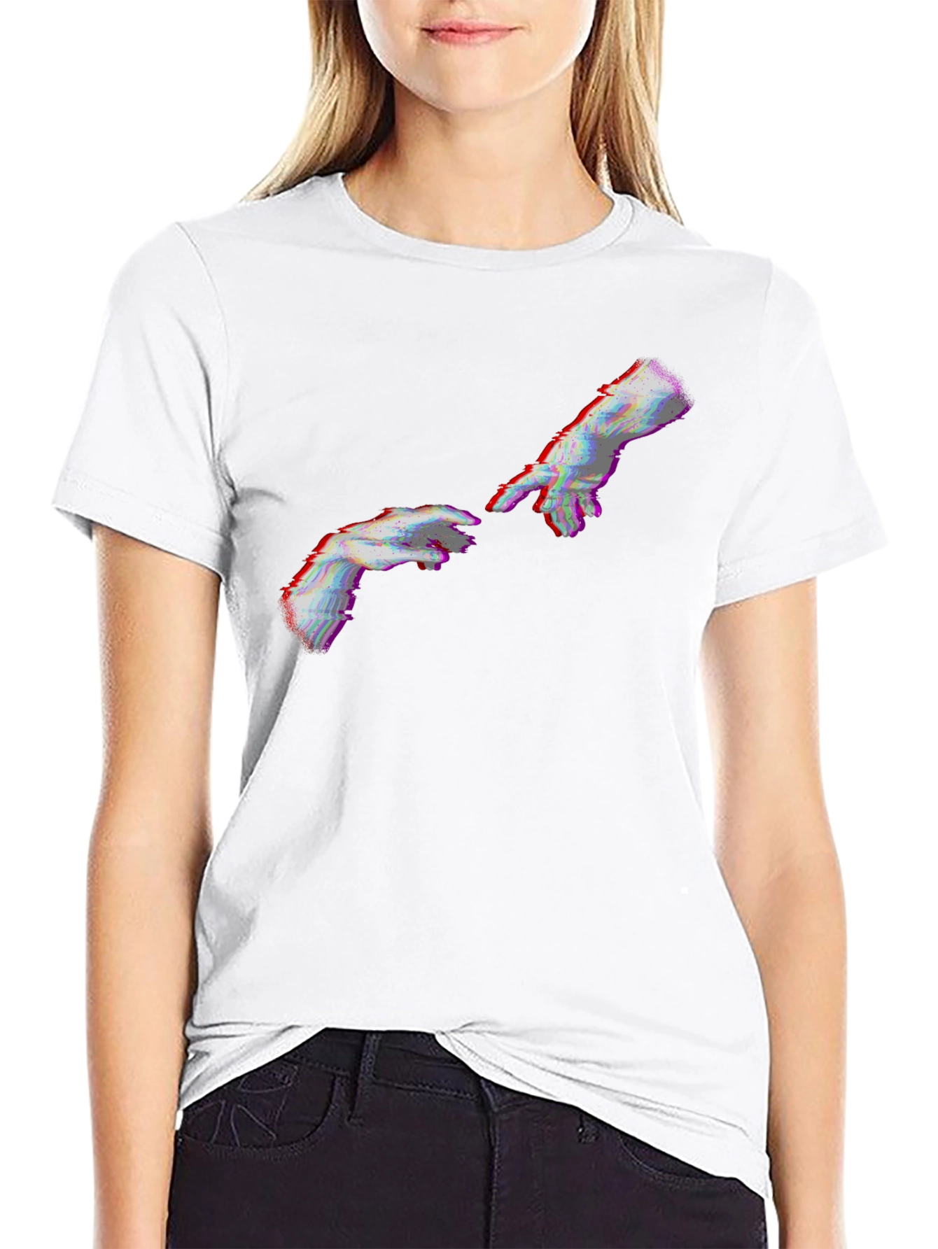 Creation of Adam Glitch T-Shirt - Black