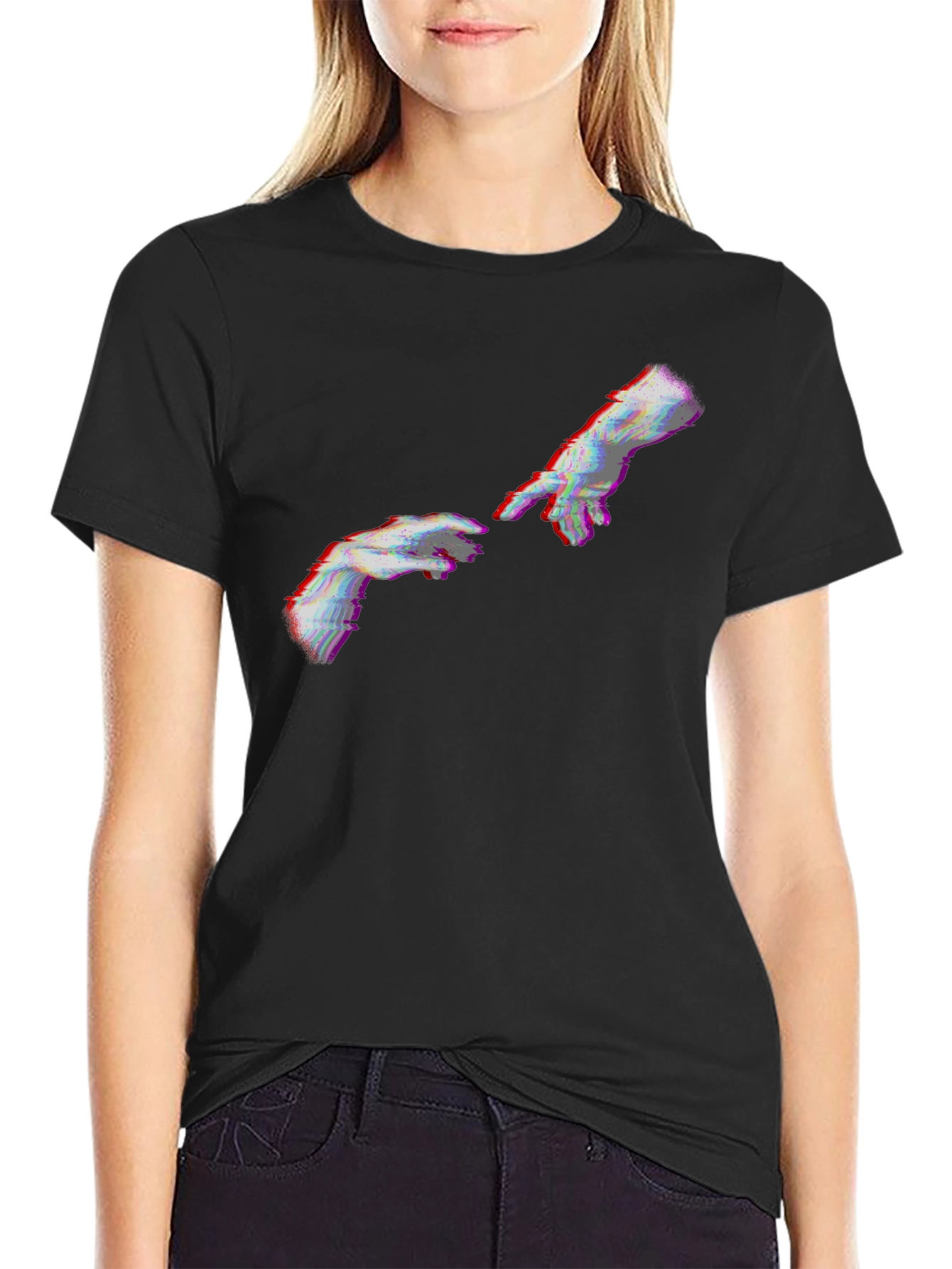Creation of Adam Glitch T-Shirt - Black