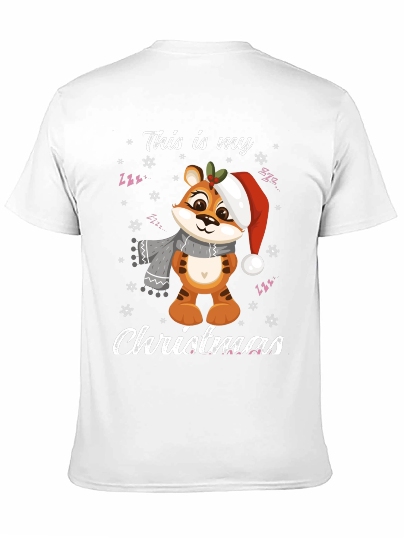 Christmas Tiger Graphic T-Shirt Holiday Apparel