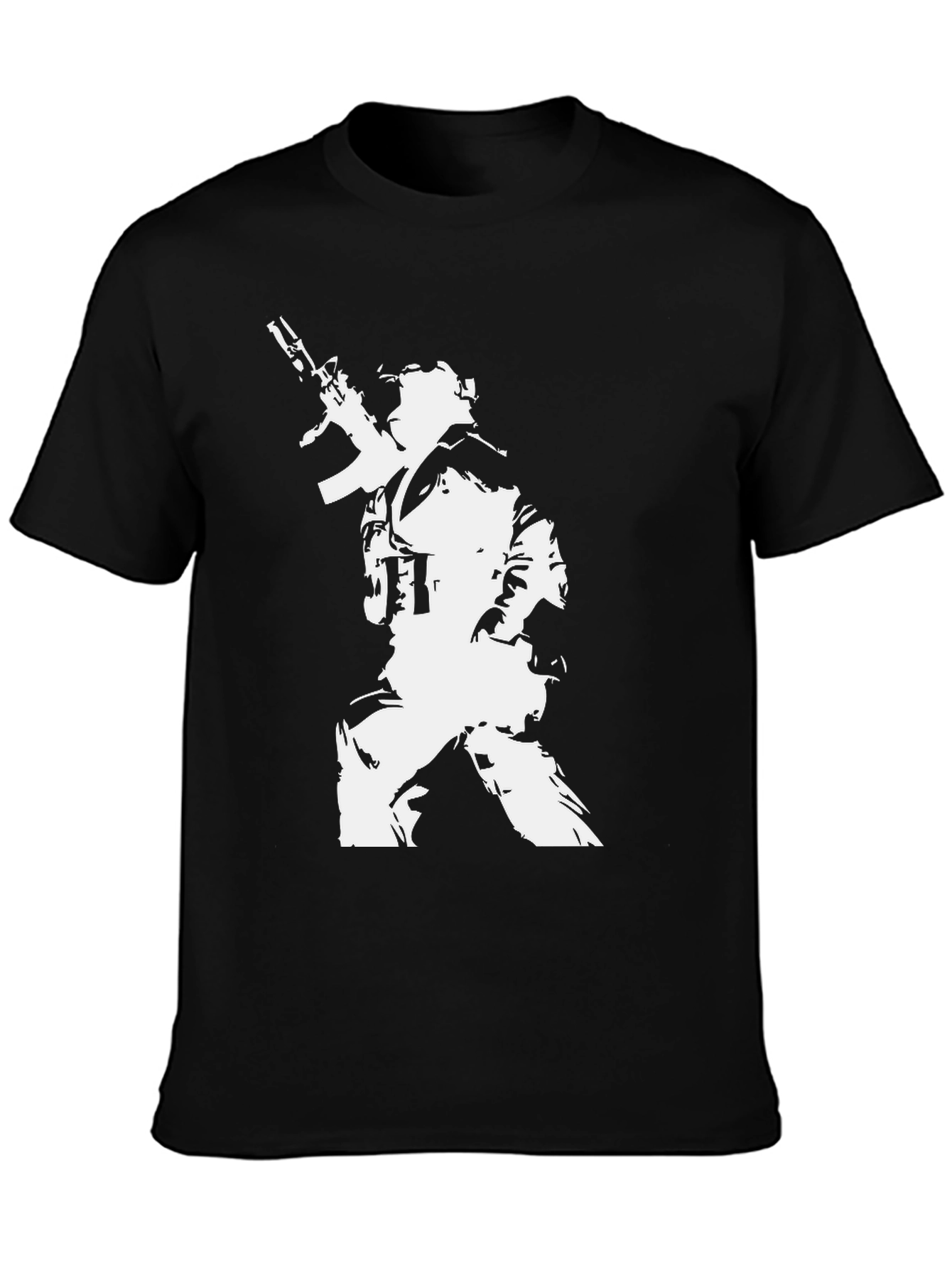 Tactical Soldier Graphic Tee - Black