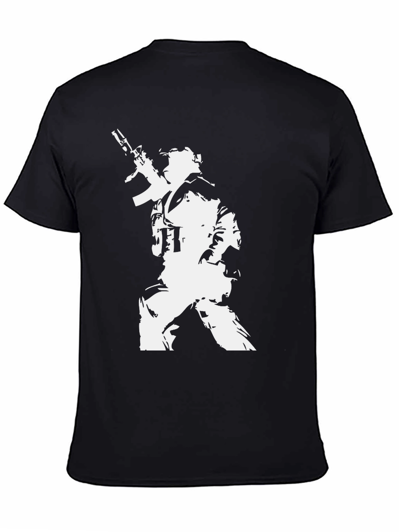 Tactical Soldier Graphic Tee - Black