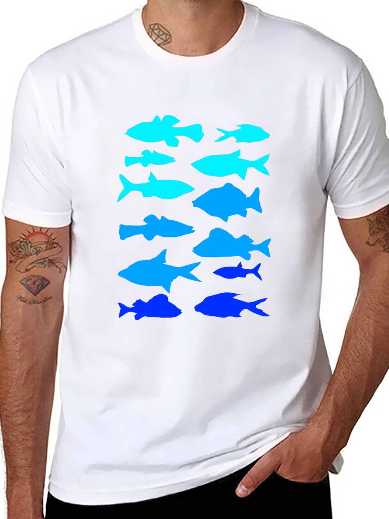 Blue Fish T-Shirt - Unique Aquatic Design