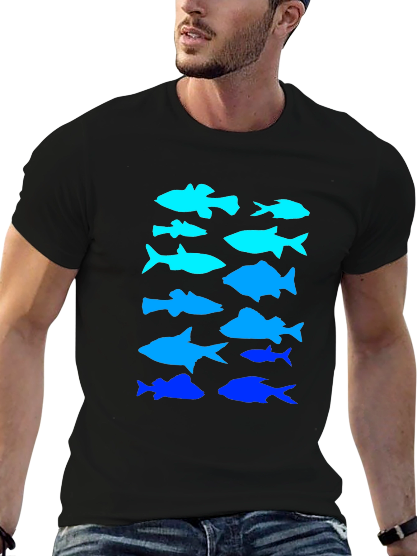 Blue Fish T-Shirt - Unique Aquatic Design