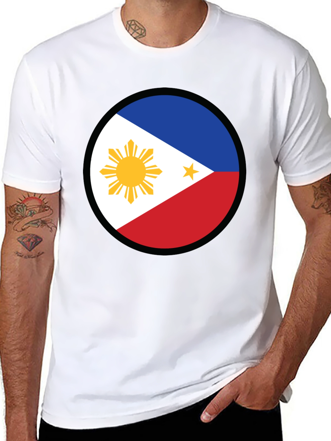 Philippines Flag Circle Graphic T-Shirt - Patriotic Pride