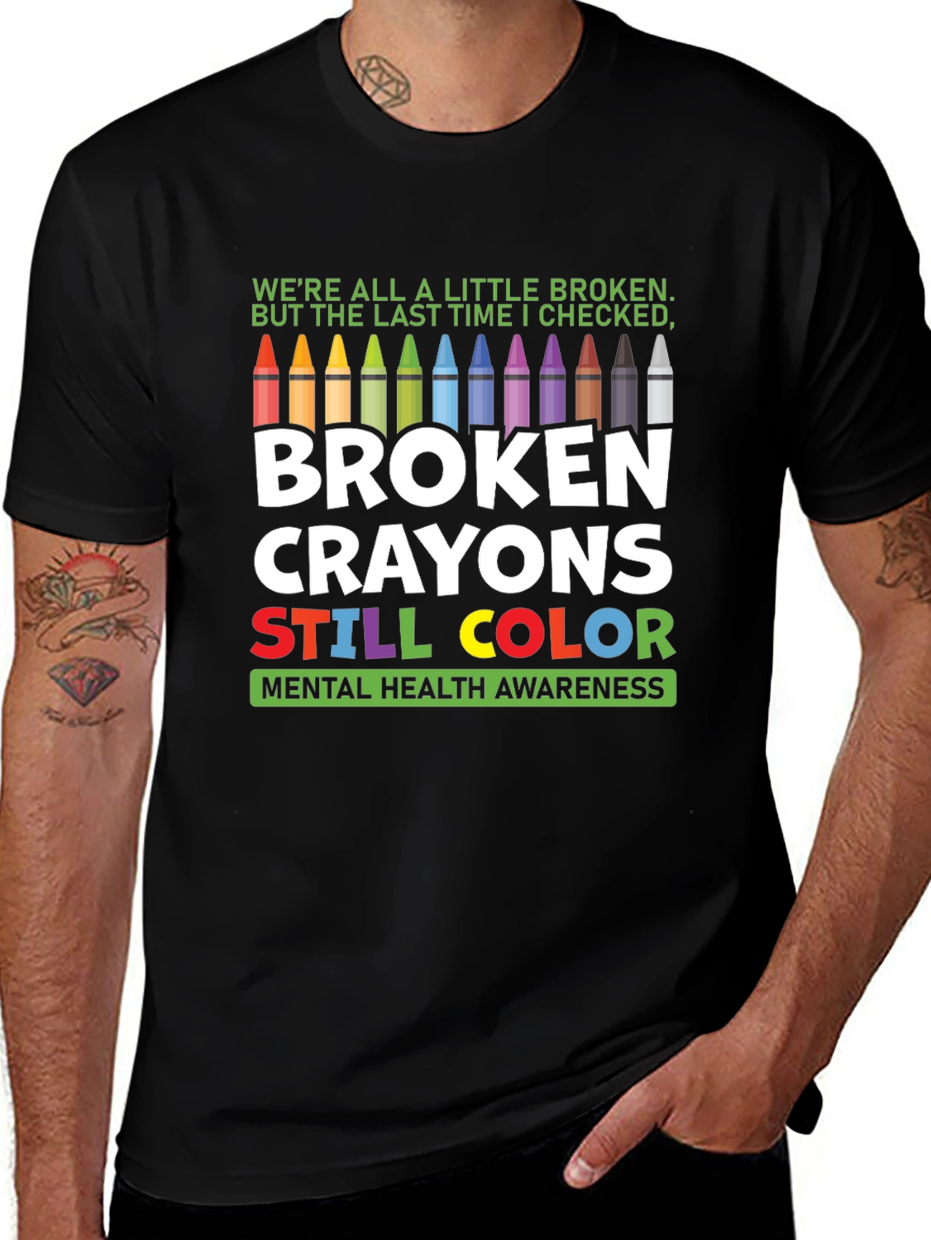 Broken Crayons Mental Health Awareness Graphic T-Shirt