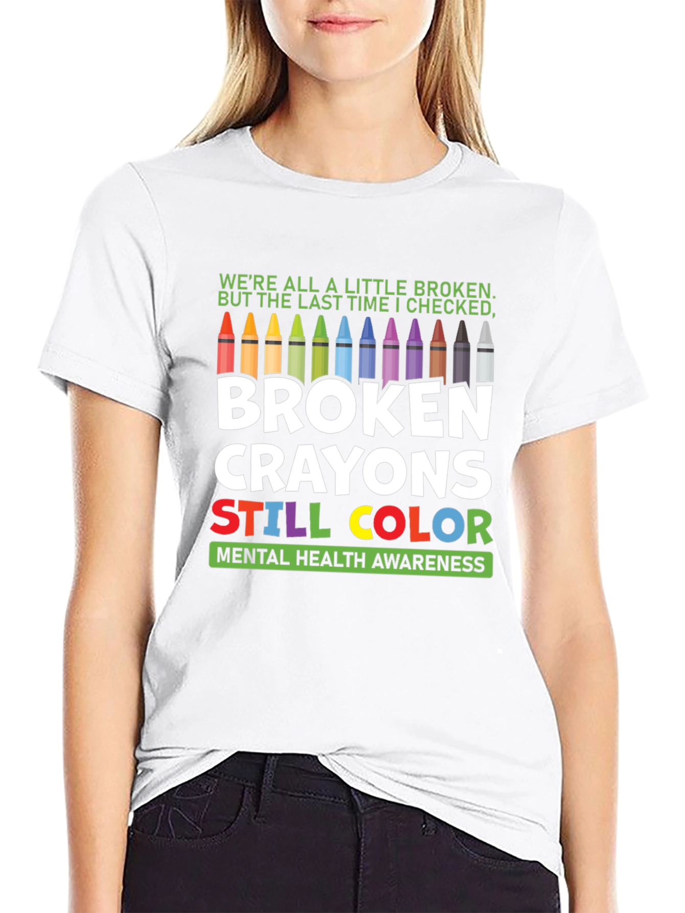Broken Crayons Mental Health Awareness Graphic T-Shirt