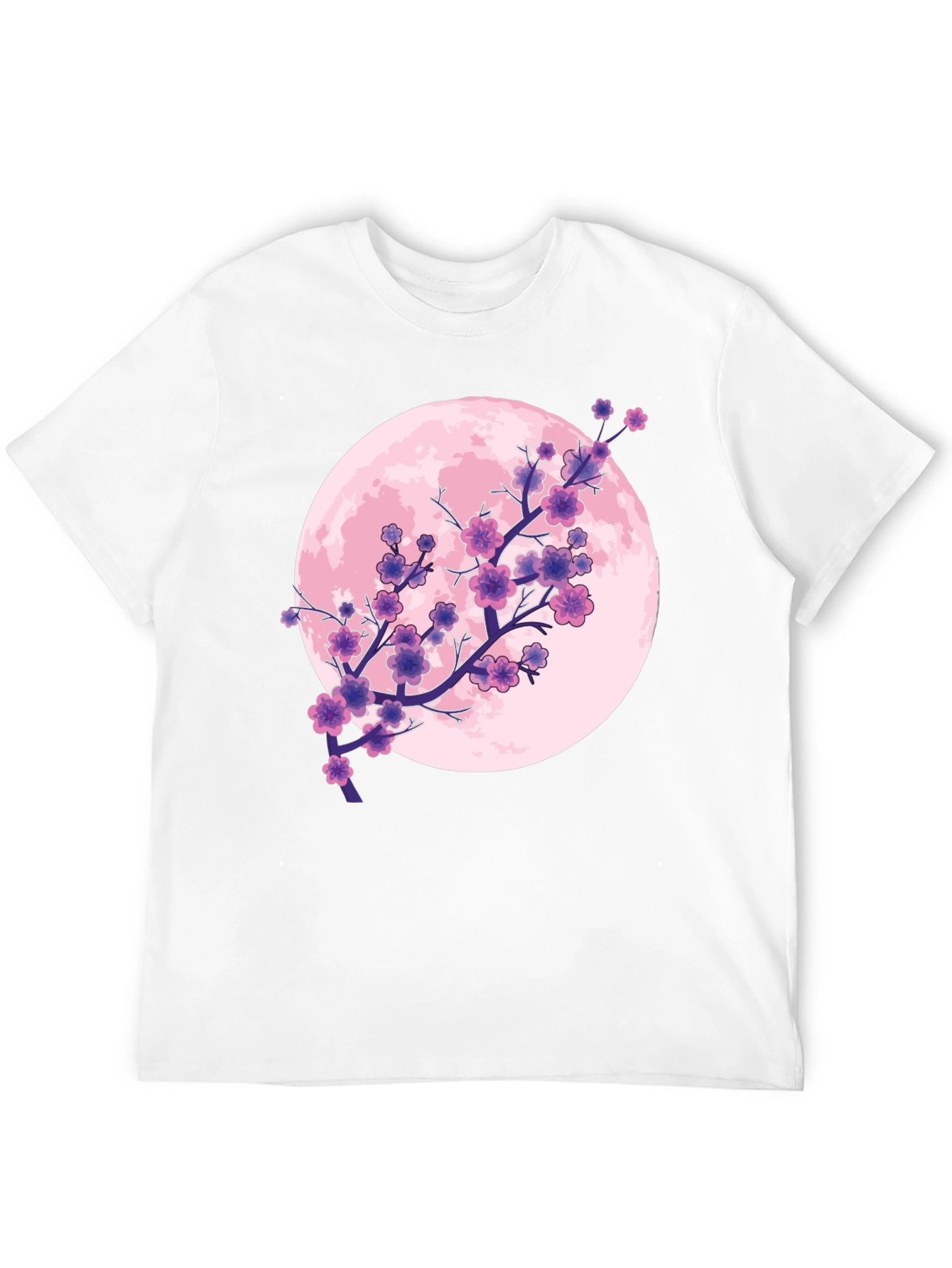 Sakura Moon Graphic T-Shirt - Stylish Blossom Design