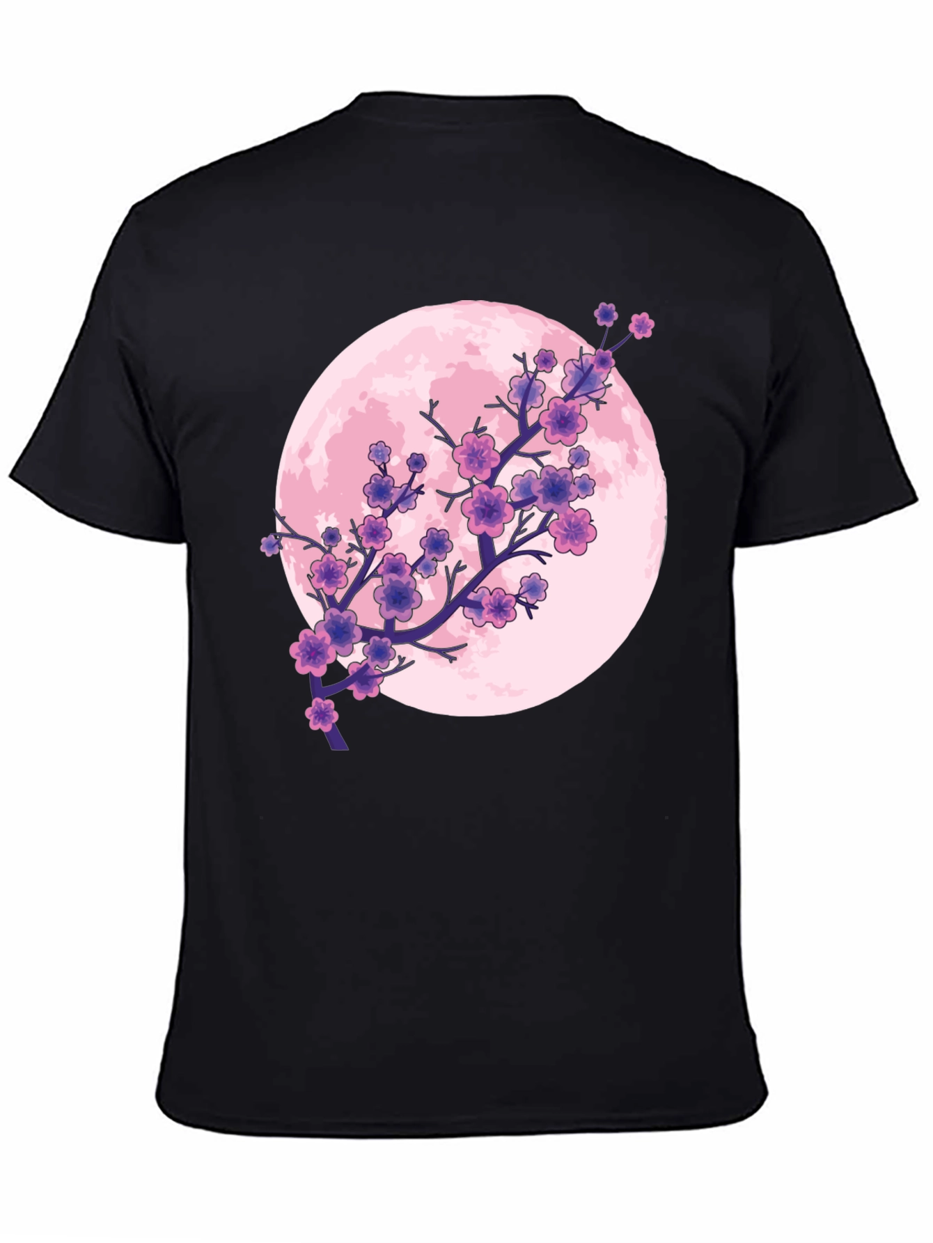Sakura Moon Graphic T-Shirt - Stylish Blossom Design