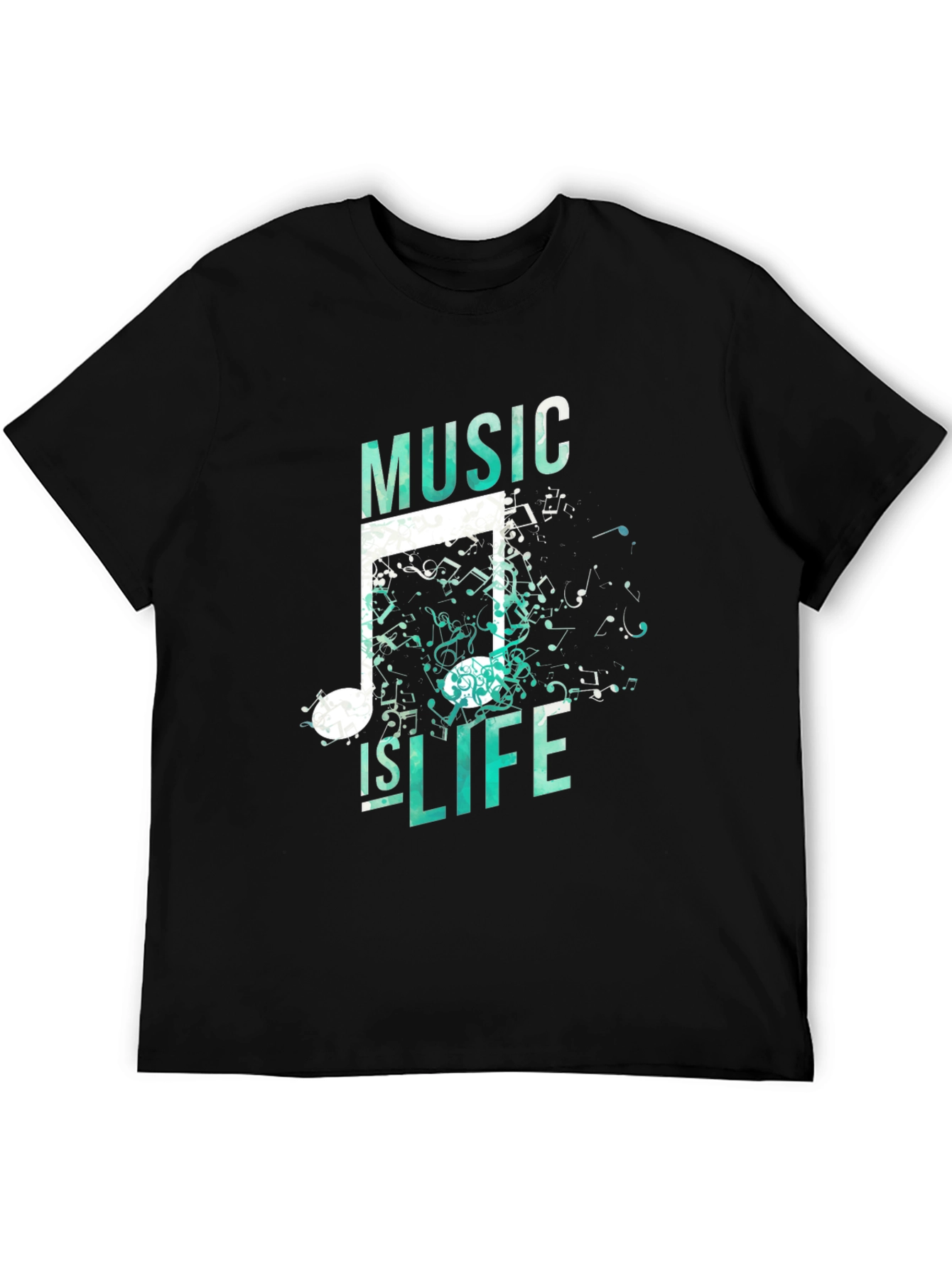 Music is Life Graphic Tee - Mens Black T-Shirt