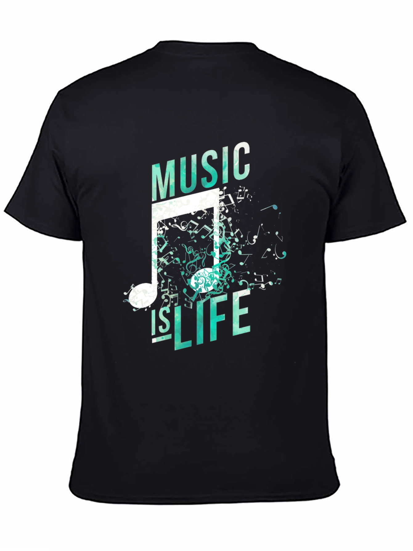 Music is Life Graphic Tee - Mens Black T-Shirt