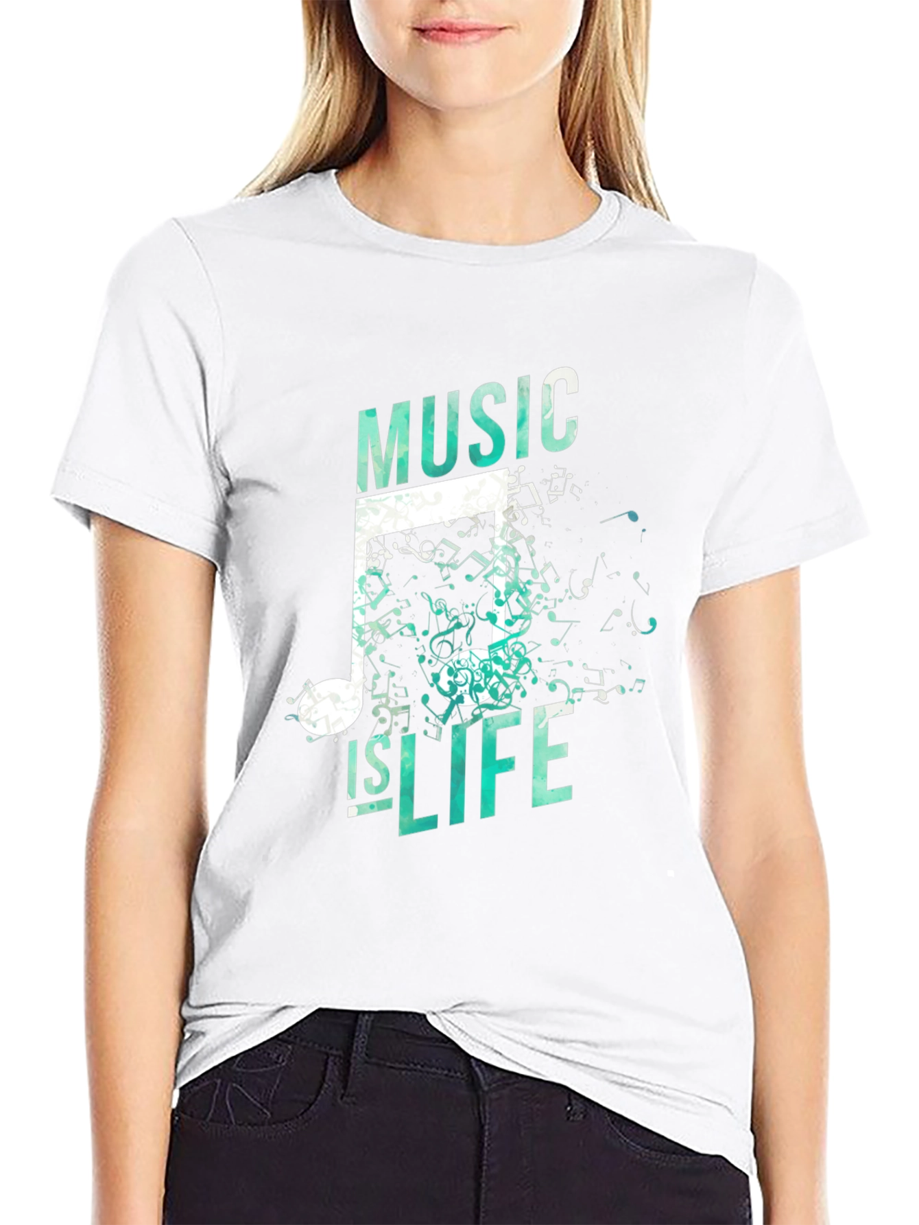 Music is Life Graphic Tee - Mens Black T-Shirt