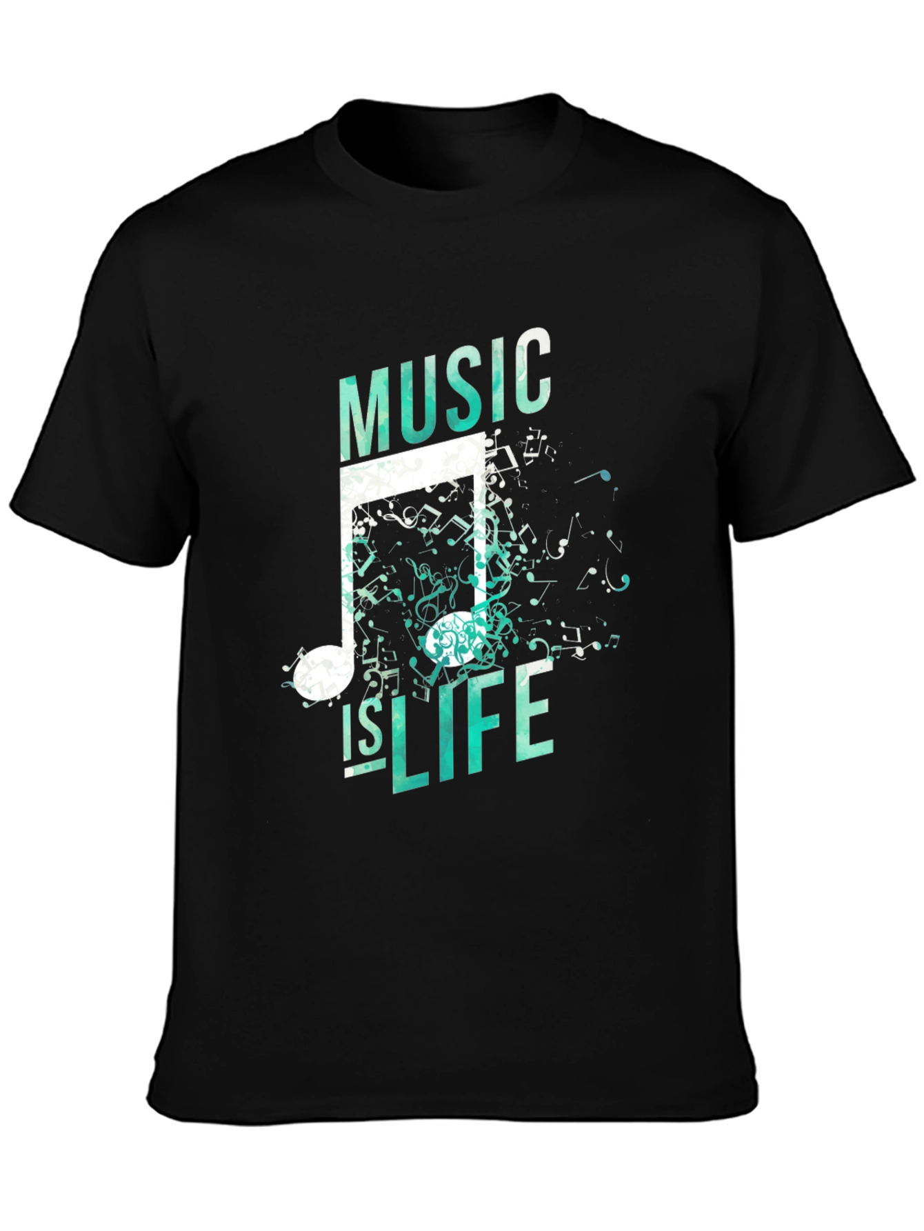 Music is Life Graphic Tee - Mens Black T-Shirt
