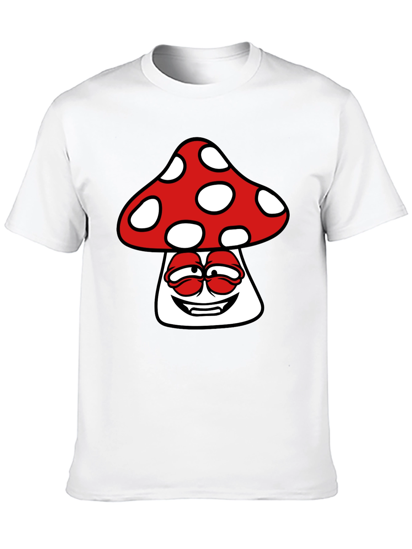 Mushroom Graphic Print Mens Black T-Shirt