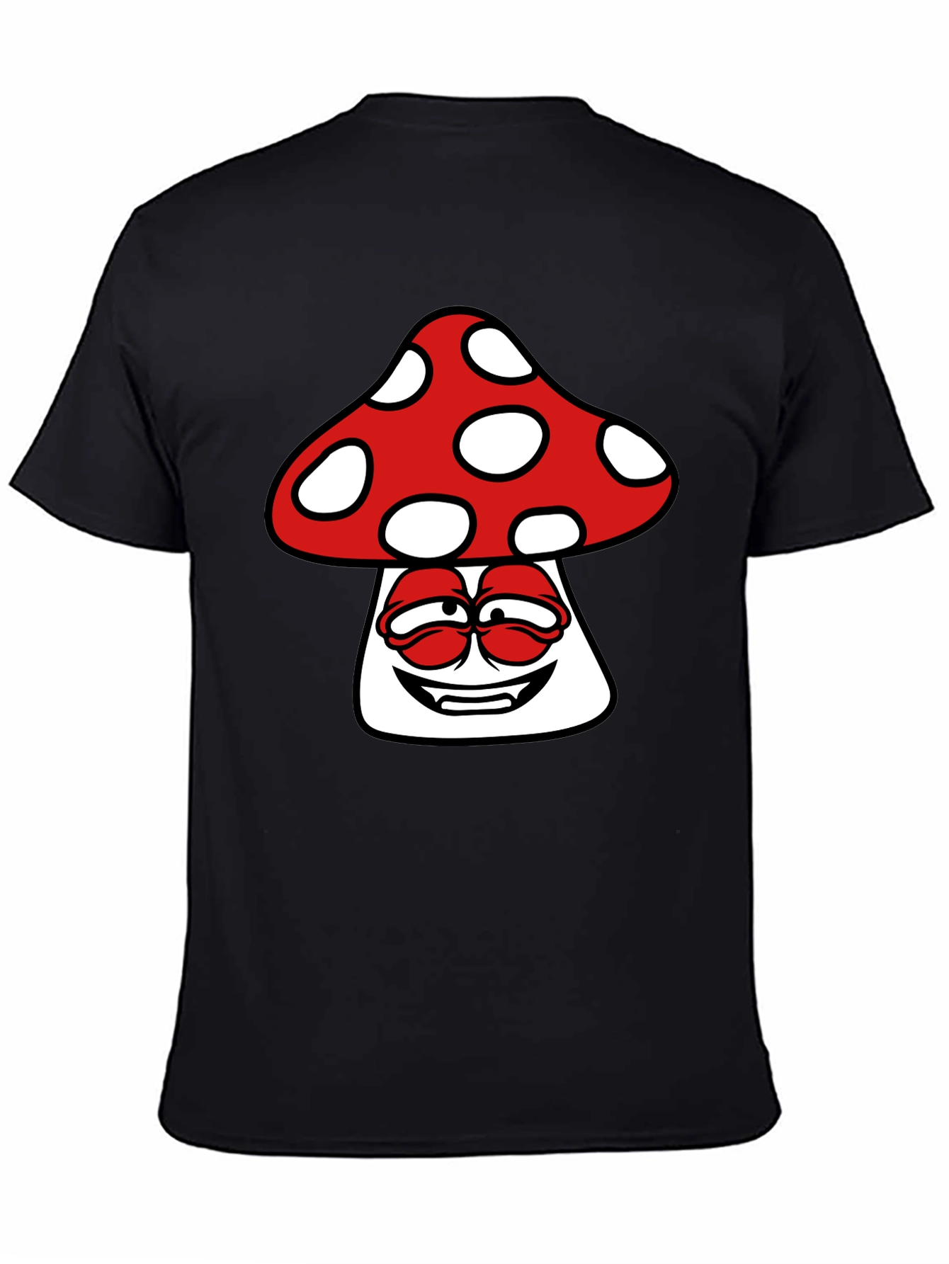Mushroom Graphic Print Mens Black T-Shirt