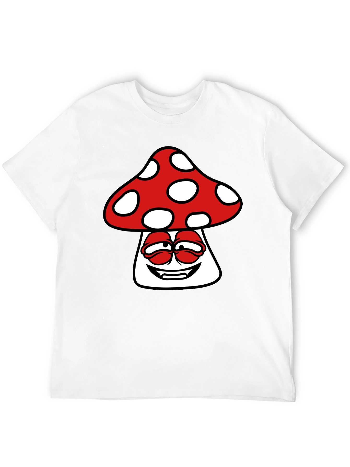 Mushroom Graphic Print Mens Black T-Shirt