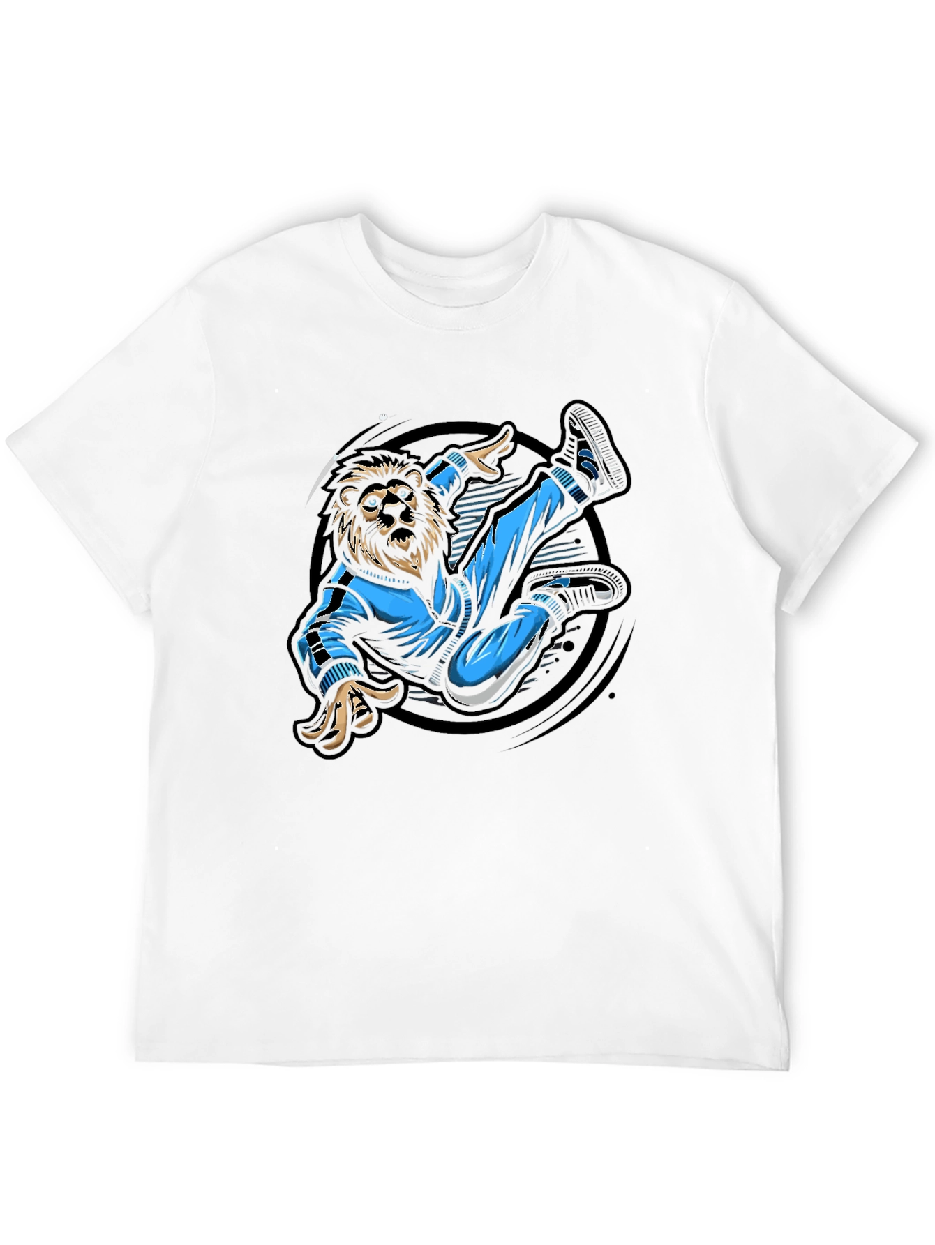 Lion Breakdance Black Graphic Tee