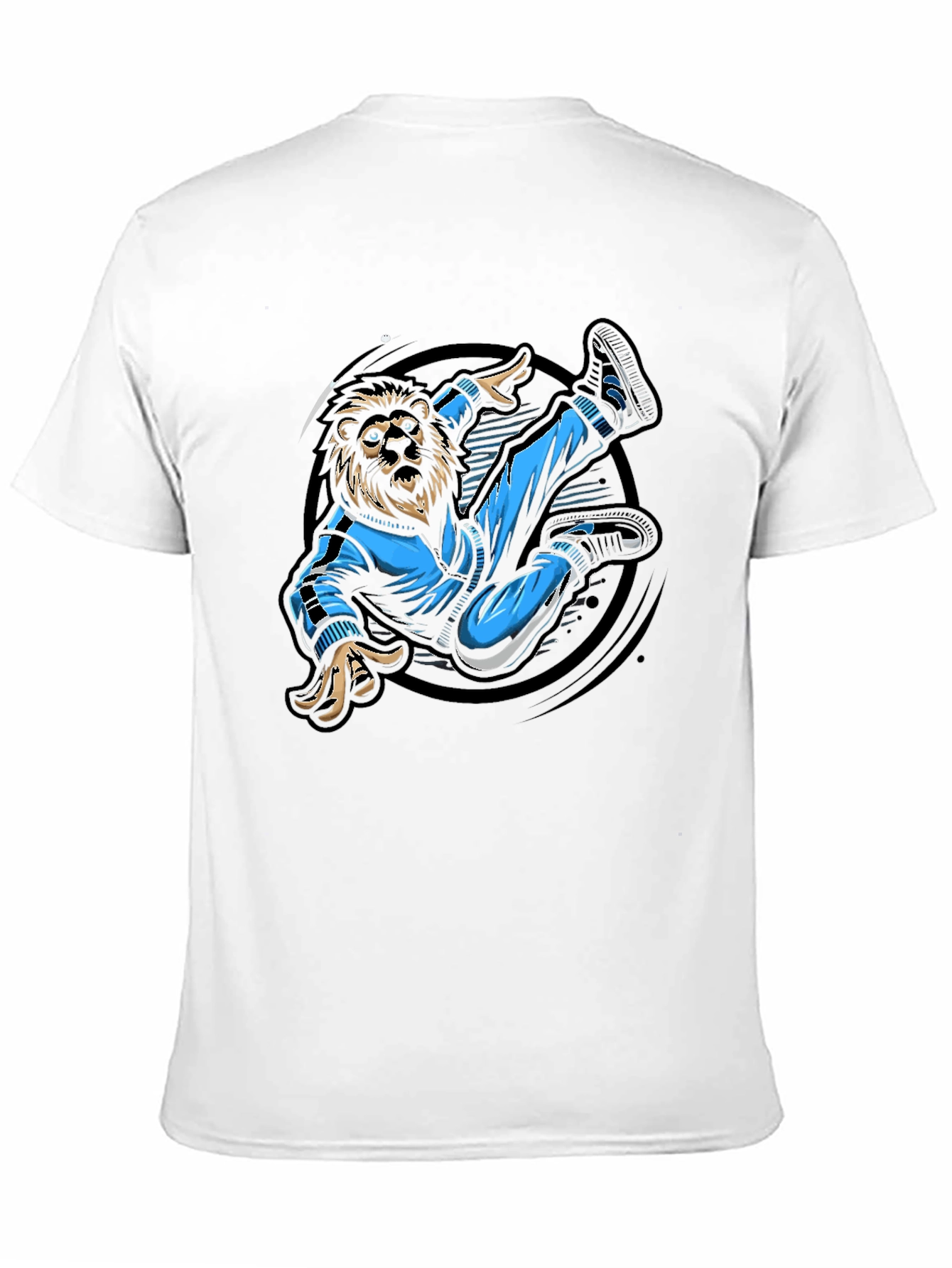 Lion Breakdance Black Graphic Tee