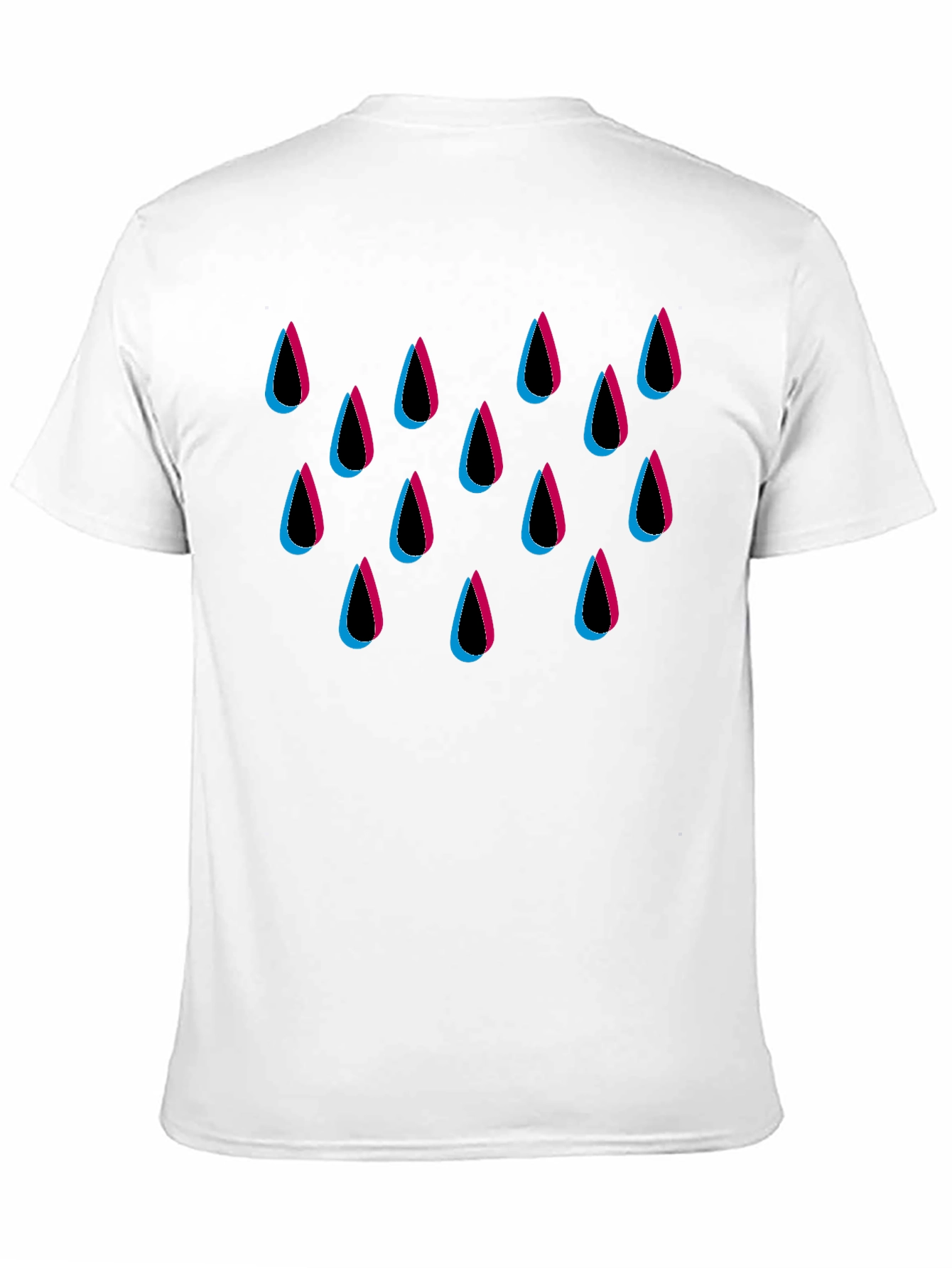 Stylish Raindrop Graphic Black T-Shirt
