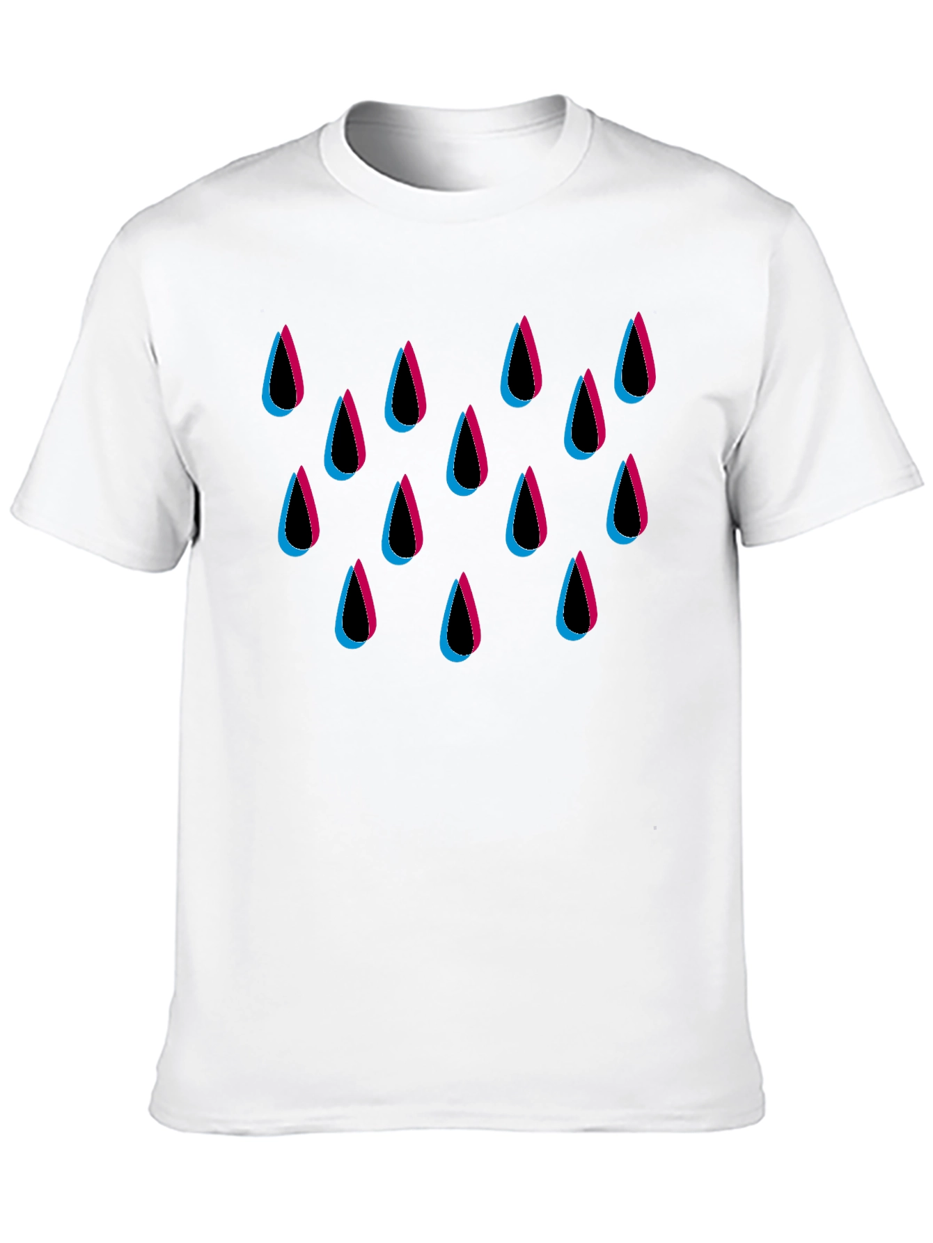 Stylish Raindrop Graphic Black T-Shirt