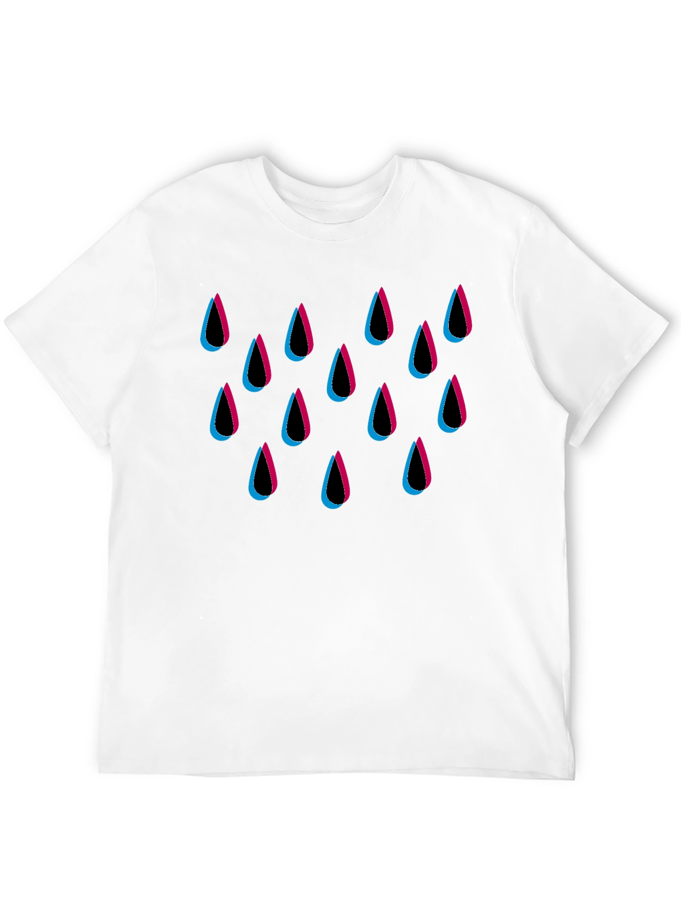 Stylish Raindrop Graphic Black T-Shirt
