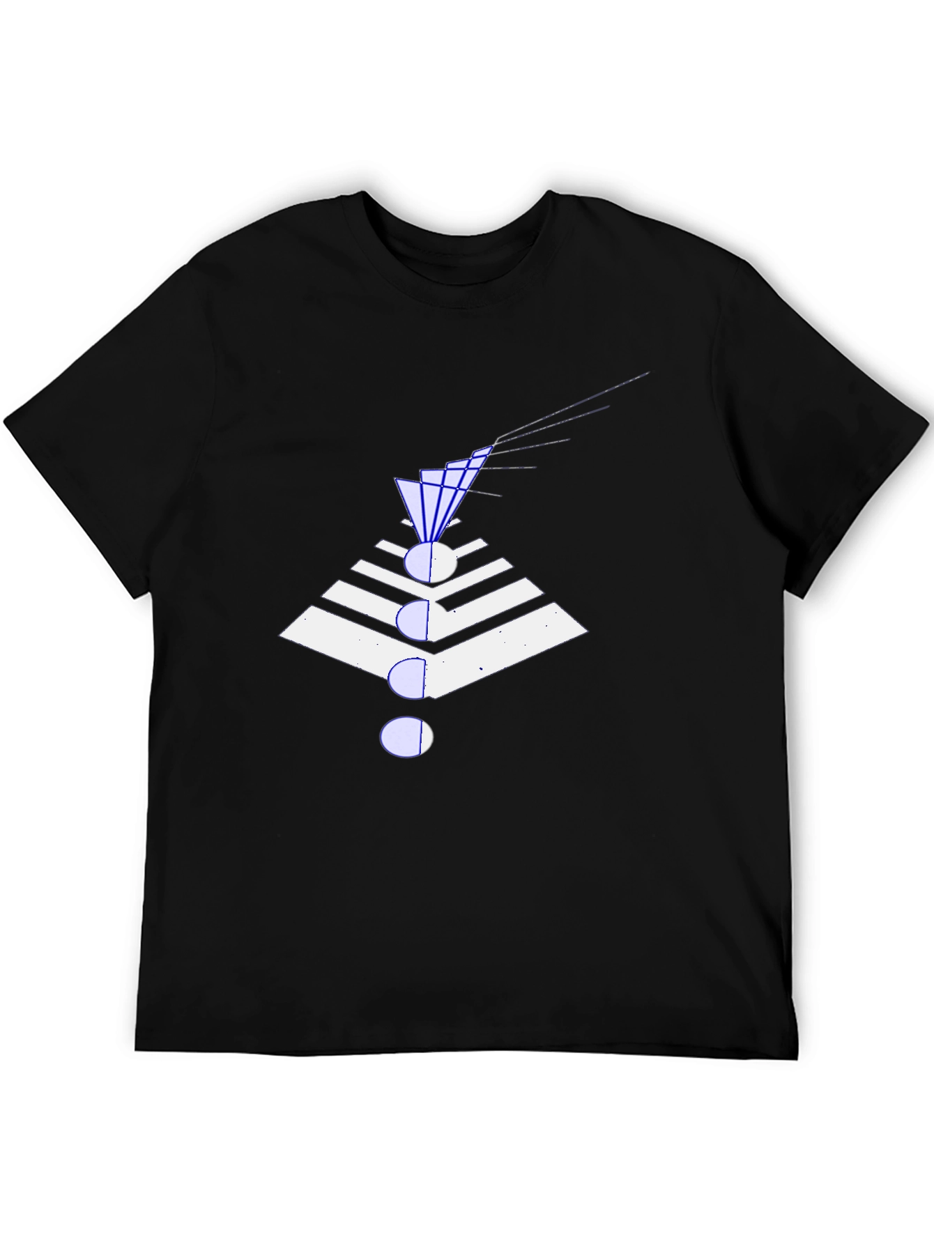 Geometric Pyramid Graphic Tee - Mens Black T-Shirt