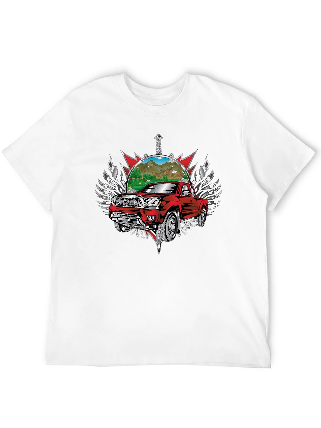 Red Truck Graphic Tee - Black