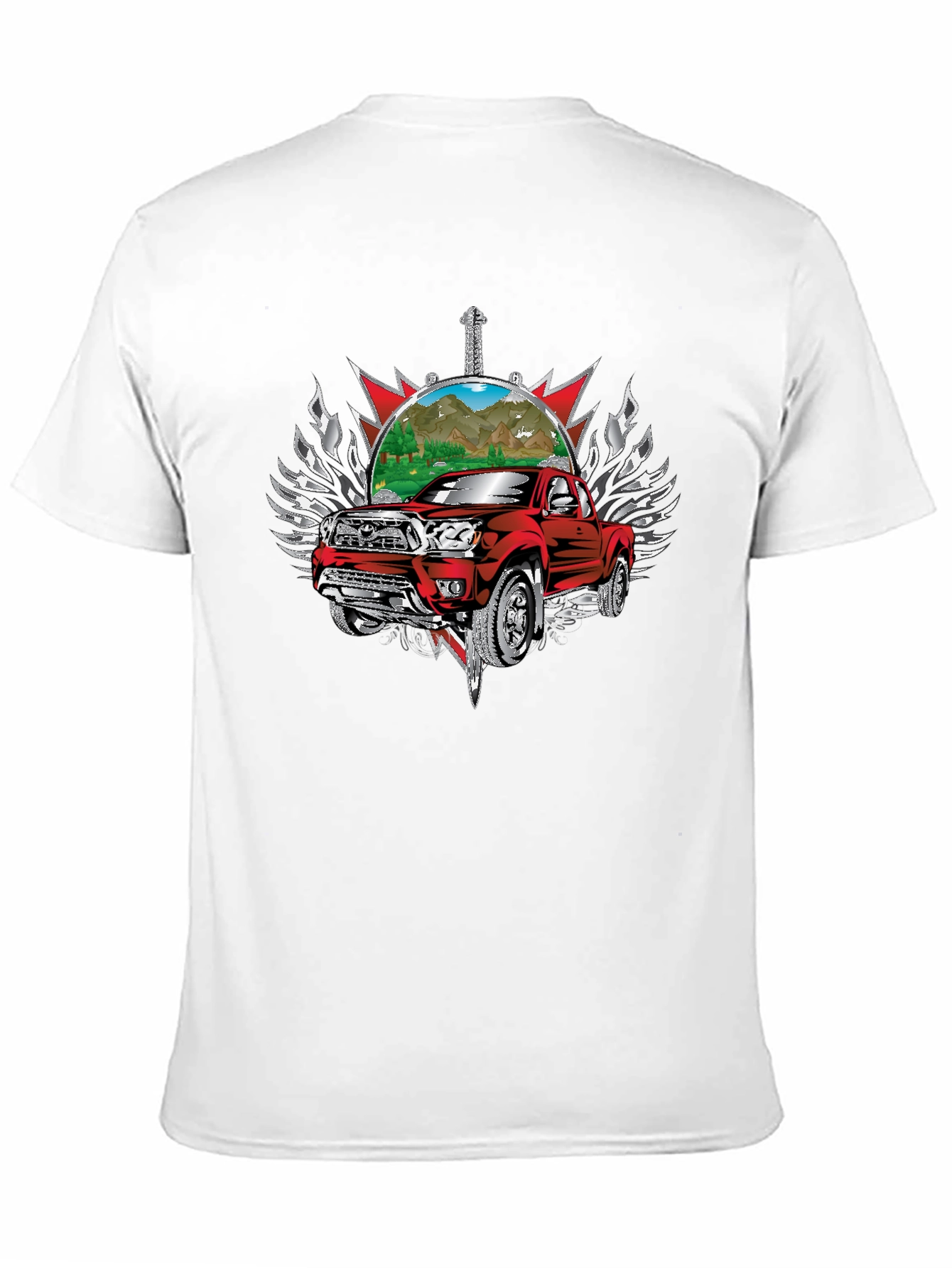 Red Truck Graphic Tee - Black